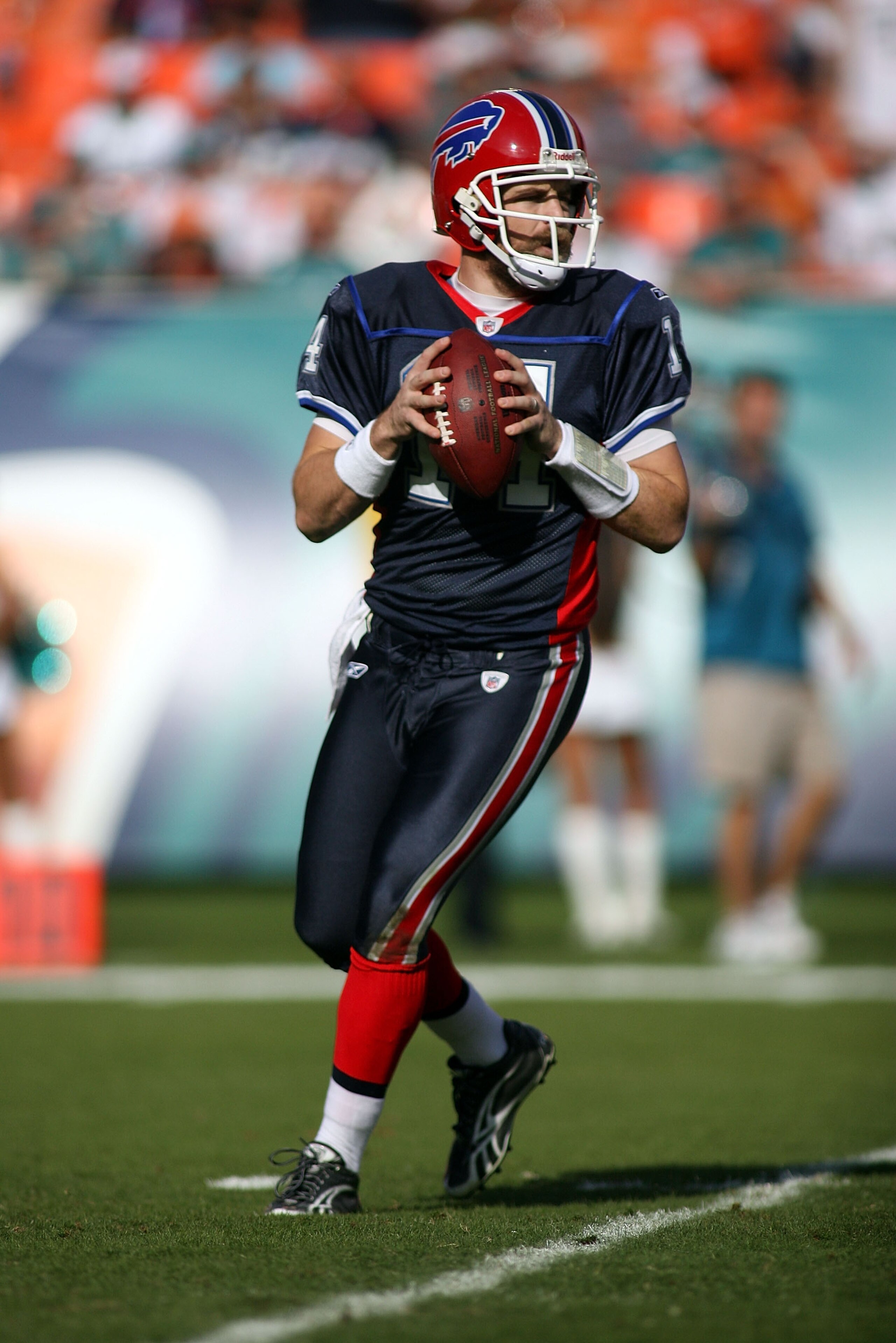 MIAMI - DECEMBER 19: Quarterback Ryan Fitzpatrick #14 of the Buffalo Bills throws against the Miami Dolphins at Sun Life Stadium on December 19, 2010 in Miami, Florida.The Bills defeated the Dolphins 17-14. (Photo by Marc Serota/Getty Images) MIAMI - DECEMBER 19: Quarterback Ryan Fitzpatrick #14 of the Buffalo Bills throws against the Miami Dolphins at Sun Life Stadium on December 19, 2010 in Miami, Florida.The Bills defeated the Dolphins 17-14. (Photo by Marc Serota/Getty Images)