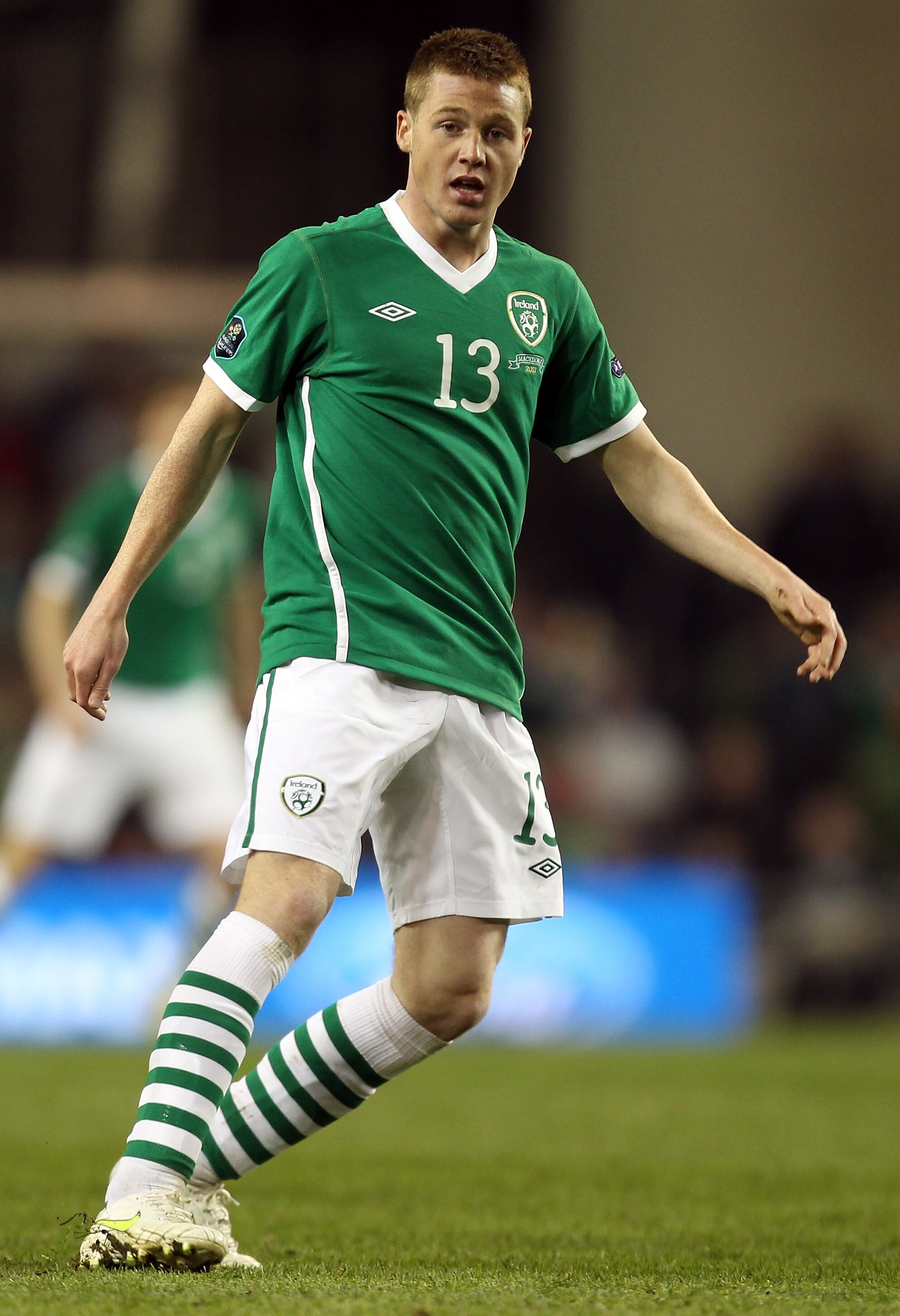 DUBLIN, IRELAND - MARCH 26:  James McCarthy of Republic of Ireland in action during the UEFA EURO 2012 Group B Qualifier between Republic of Ireland and Macedonia at the Aviva Stadium on March 26, 2011 in Dublin, Ireland.  (Photo by Ian Walton/Getty Image