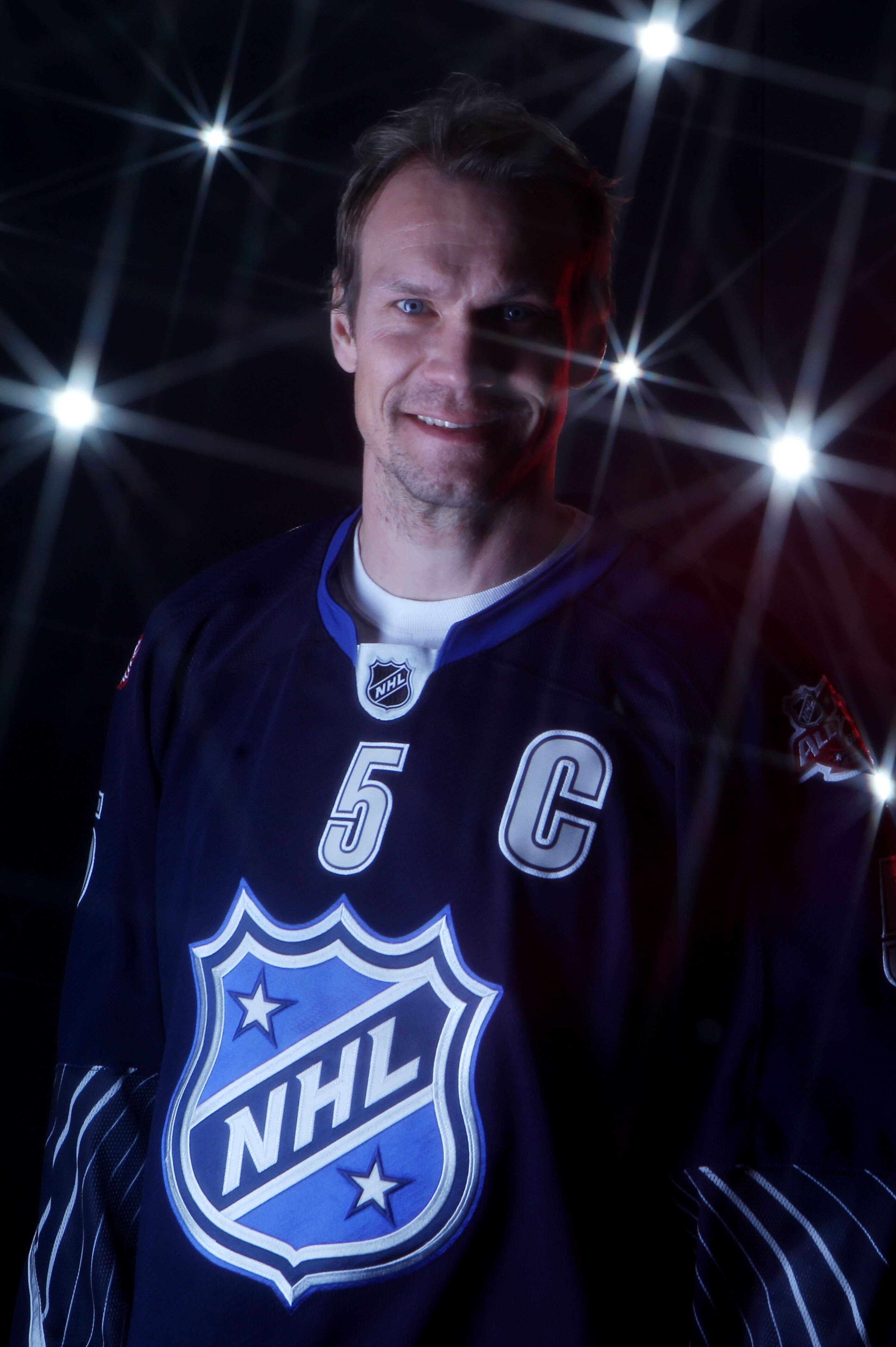 RALEIGH, NC - JANUARY 30:  Nicklas Lidstrom #5 of the Detroit Red Wings poses for a portrait before the 58th NHL All-Star Game at RBC Center on January 30, 2011 in Raleigh, North Carolina.  (Photo by Bruce Bennett/Getty Images)