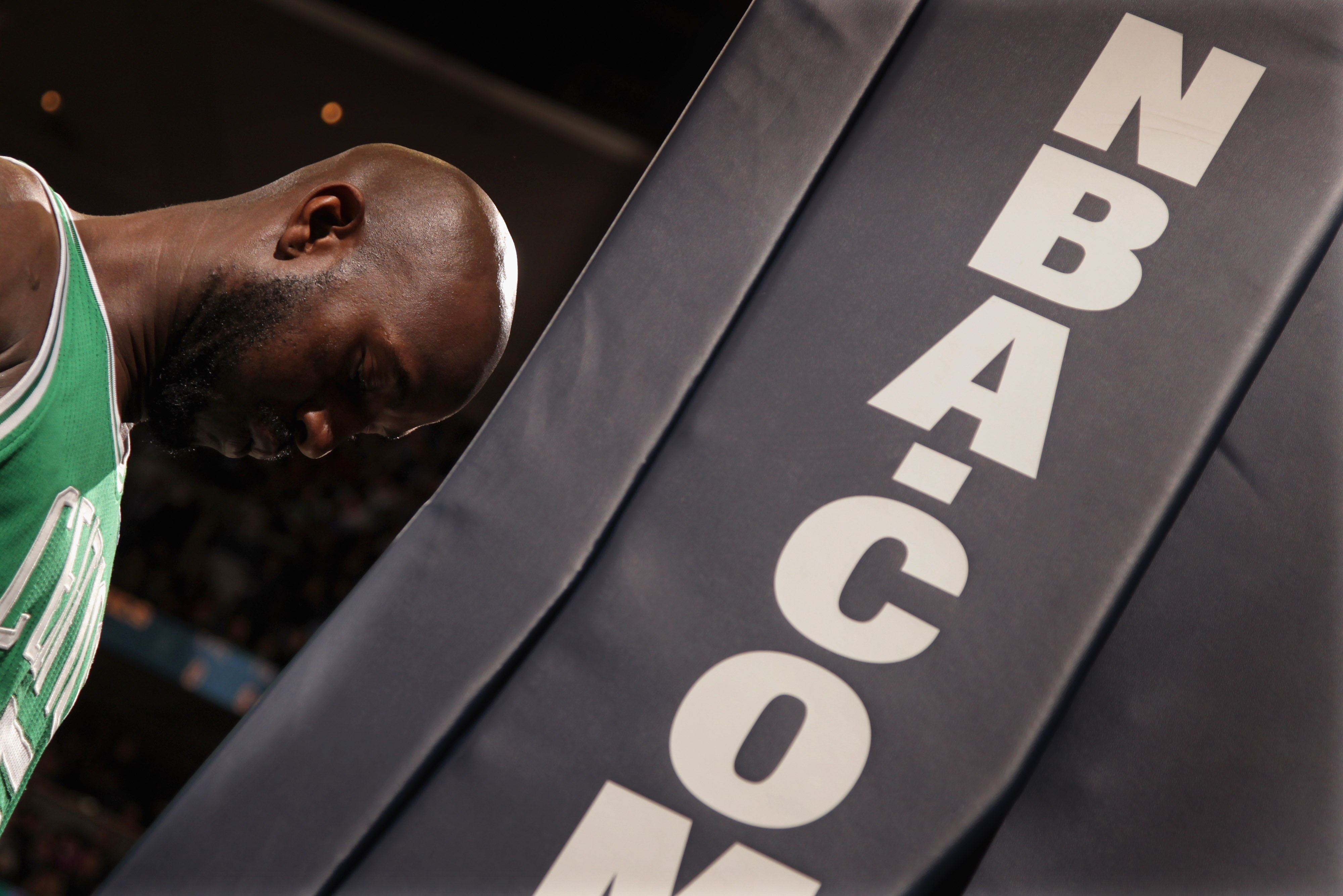 DENVER, CO - FEBRUARY 24:  Kevin Garnett #5 of the Boston Celtics prepares to face the Denver Nuggets during NBA action at the Pepsi Center on February 24, 2011 in Denver, Colorado. The Nuggets defeated the Celtics 89-75. NOTE TO USER: User expressly ackn
