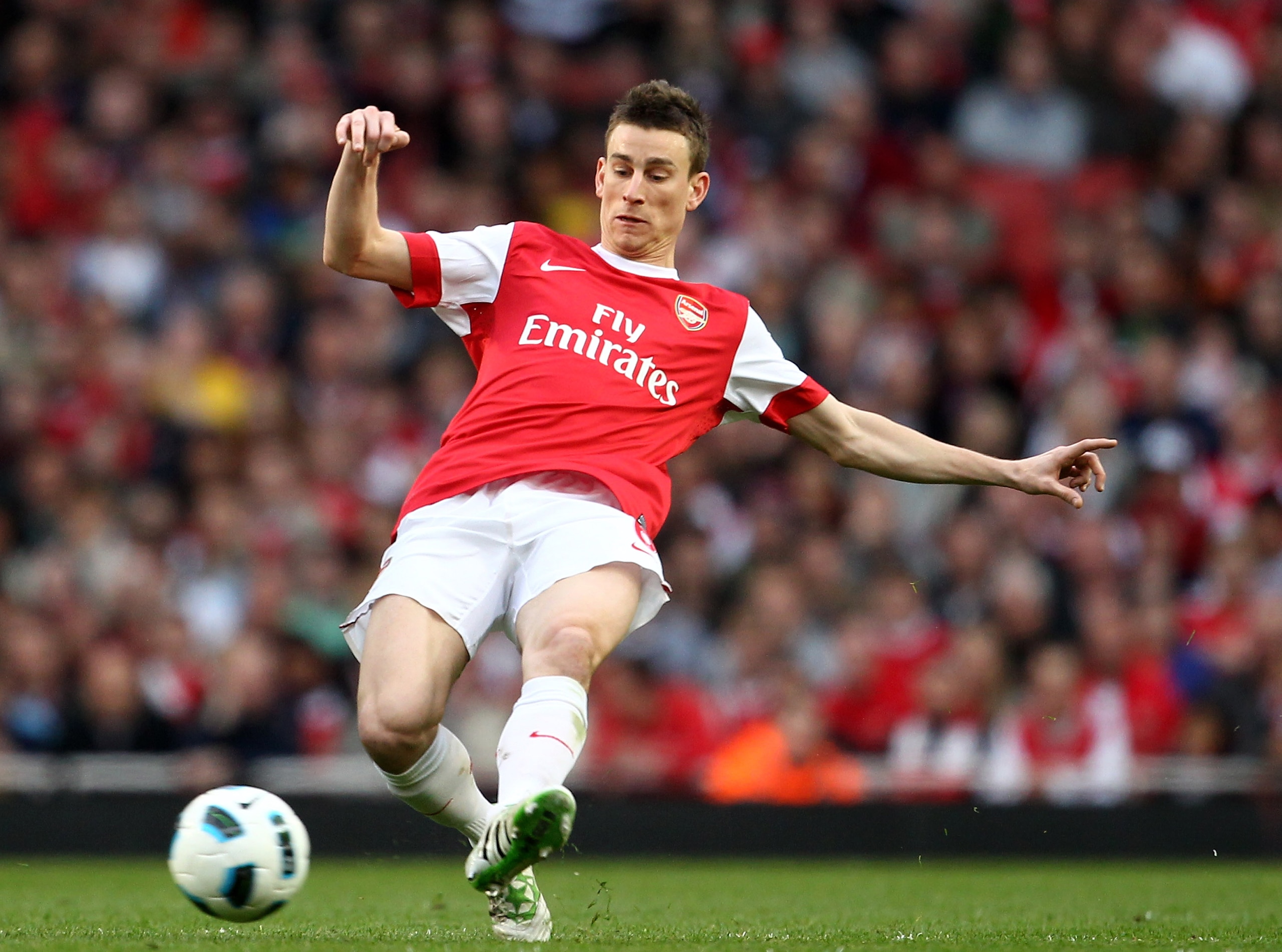 LONDON, ENGLAND - APRIL 02: Laurent Koscielny of Arsenal on the ball during the Barclays Premier League match between Arsenal and Blackburn Rovers at the Emirates Stadium on April 2, 2011 in London, England. (Photo by Julian Finney/Getty Images) LONDON, ENGLAND - APRIL 02: Laurent Koscielny of Arsenal on the ball during the Barclays Premier League match between Arsenal and Blackburn Rovers at the Emirates Stadium on April 2, 2011 in London, England. (Photo by Julian Finney/Getty Images)