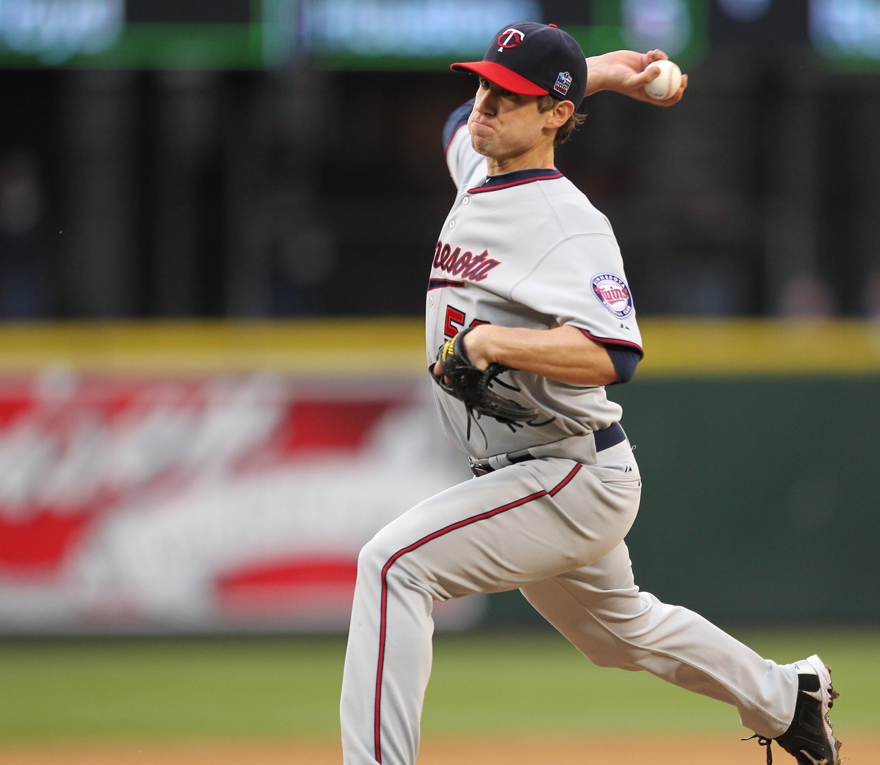 SEATTLE - JUNE 02:  Starting pitcher Kevin Slowey #59 of the Minnesota Twins pitches against the Seattle Mariners at Safeco Field on June 2, 2010 in Seattle, Washington. (Photo by Otto Greule Jr/Getty Images)