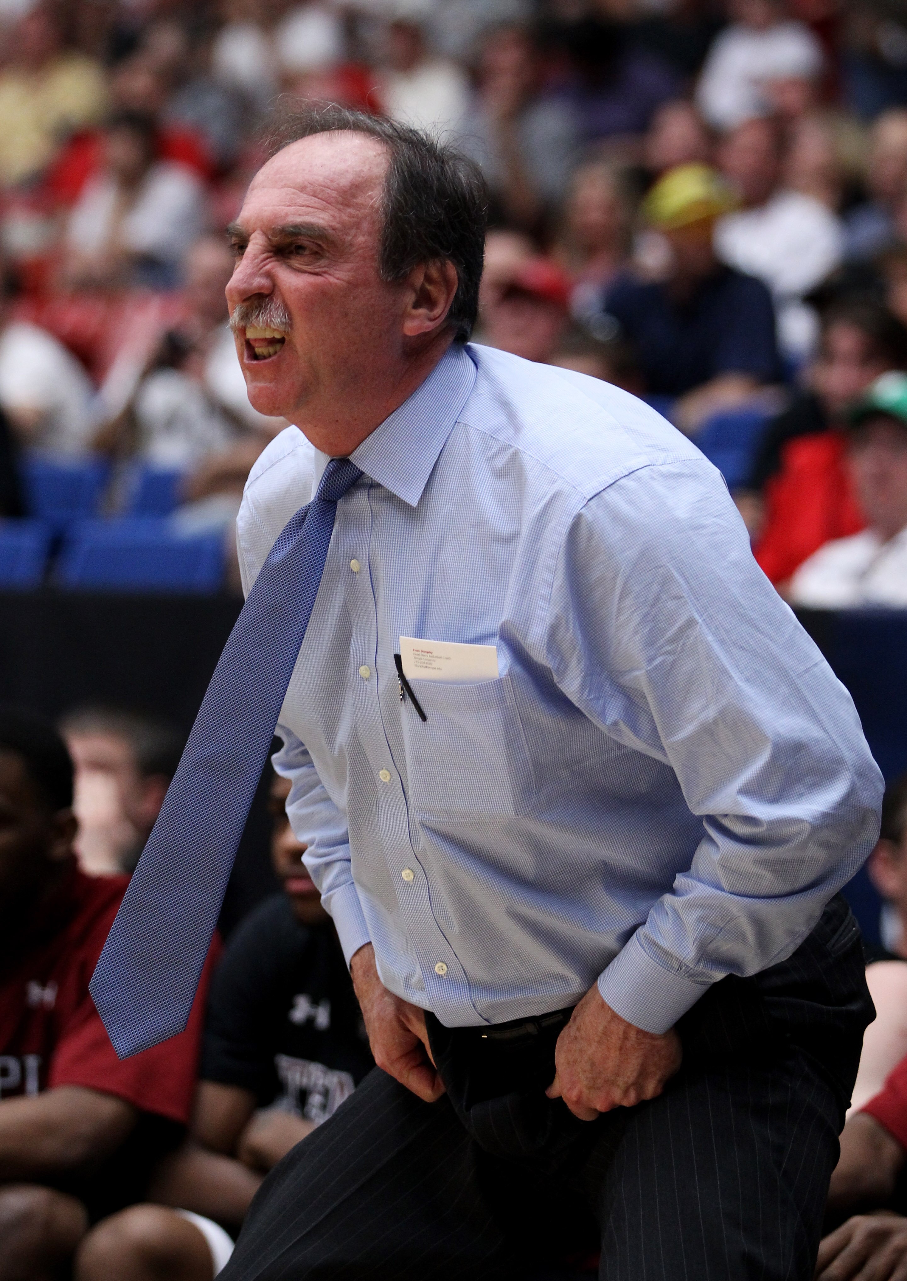 TUCSON, AZ - MARCH 19:  Head coach Fran Dunphy of the Temple Owls yells to his team during their game against the San Diego State Aztecs in the third round of the 2011 NCAA men's basketball tournament at McKale Center on March 19, 2011 in Tucson, Arizona.