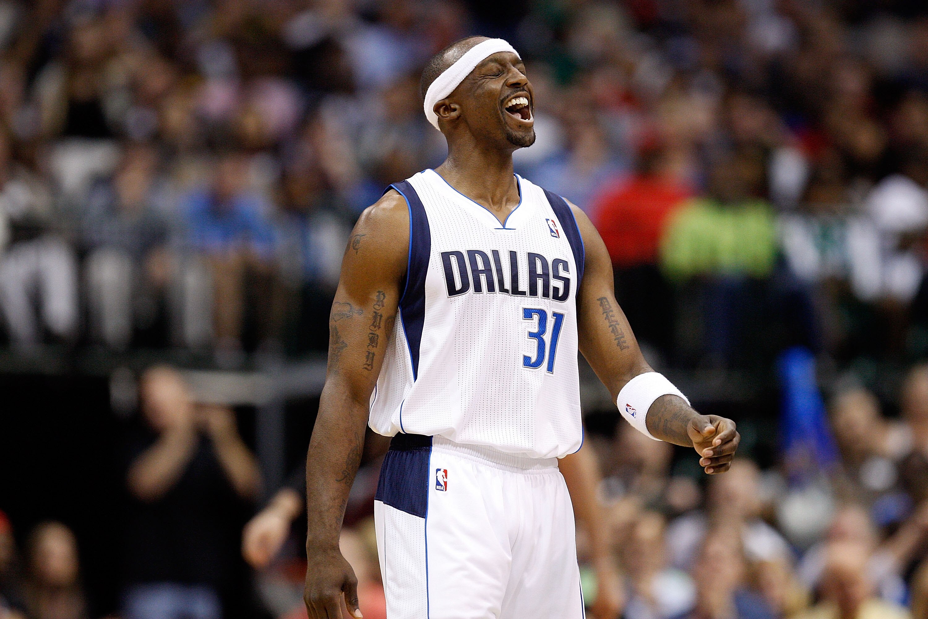 DALLAS, TX - APRIL 19:  Guard Jason Terry #31 of the Dallas Mavericks reacts against the Portland Trail Blazers in Game Two of the Western Conference Quarterfinals during the 2011 NBA Playoffs on April 19, 2011 at American Airlines Center in Dallas, Texas
