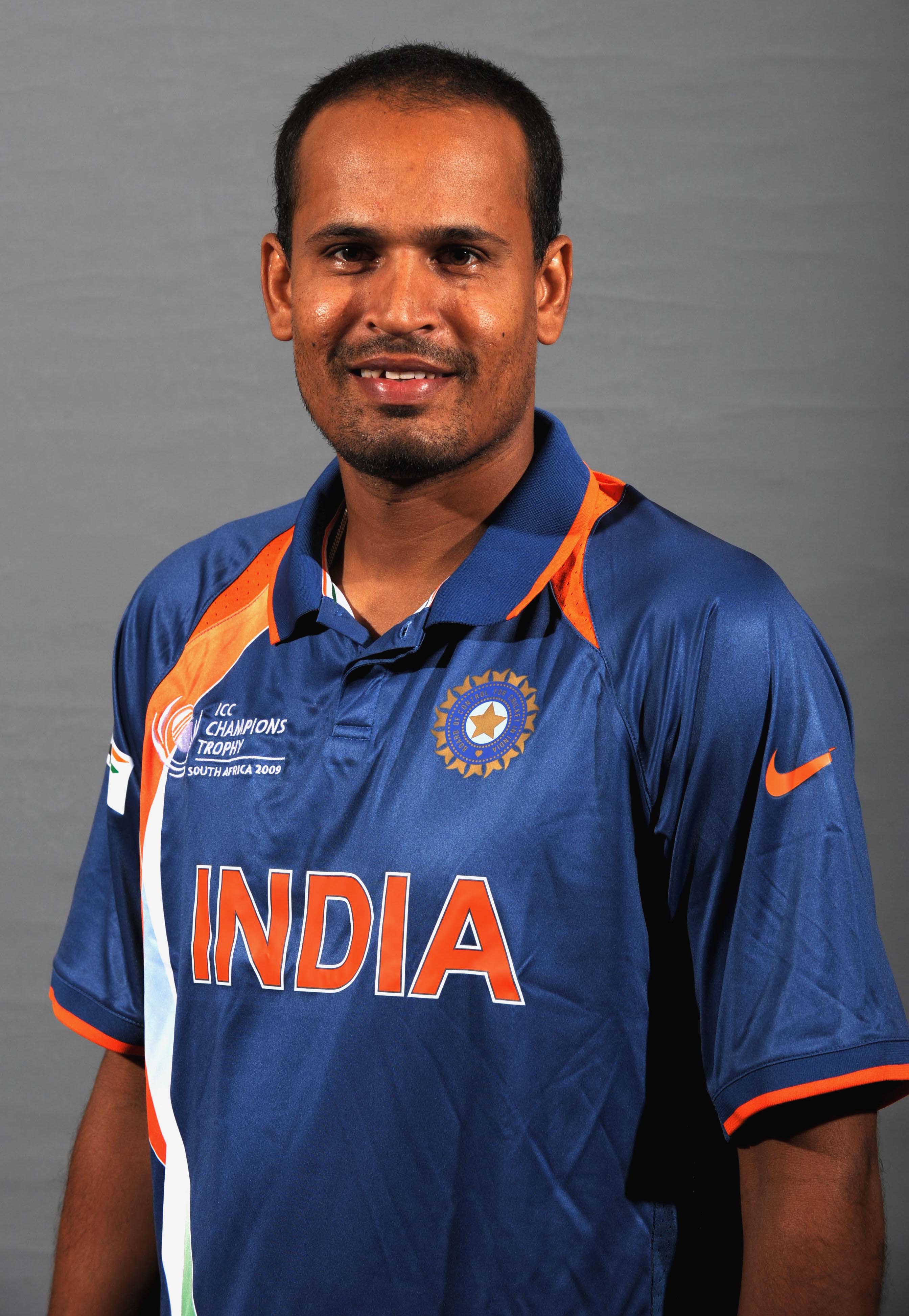 SANDTON, SOUTH AFRICA - SEPTEMBER 19:  Yusuf Pathan poses during the ICC Champions photocall session of the Indian cricket team at Sandton Sun on September 19, 2009 in Sandton, South Africa.  (Photo by Lee Warren/Gallo Images/Getty Images)