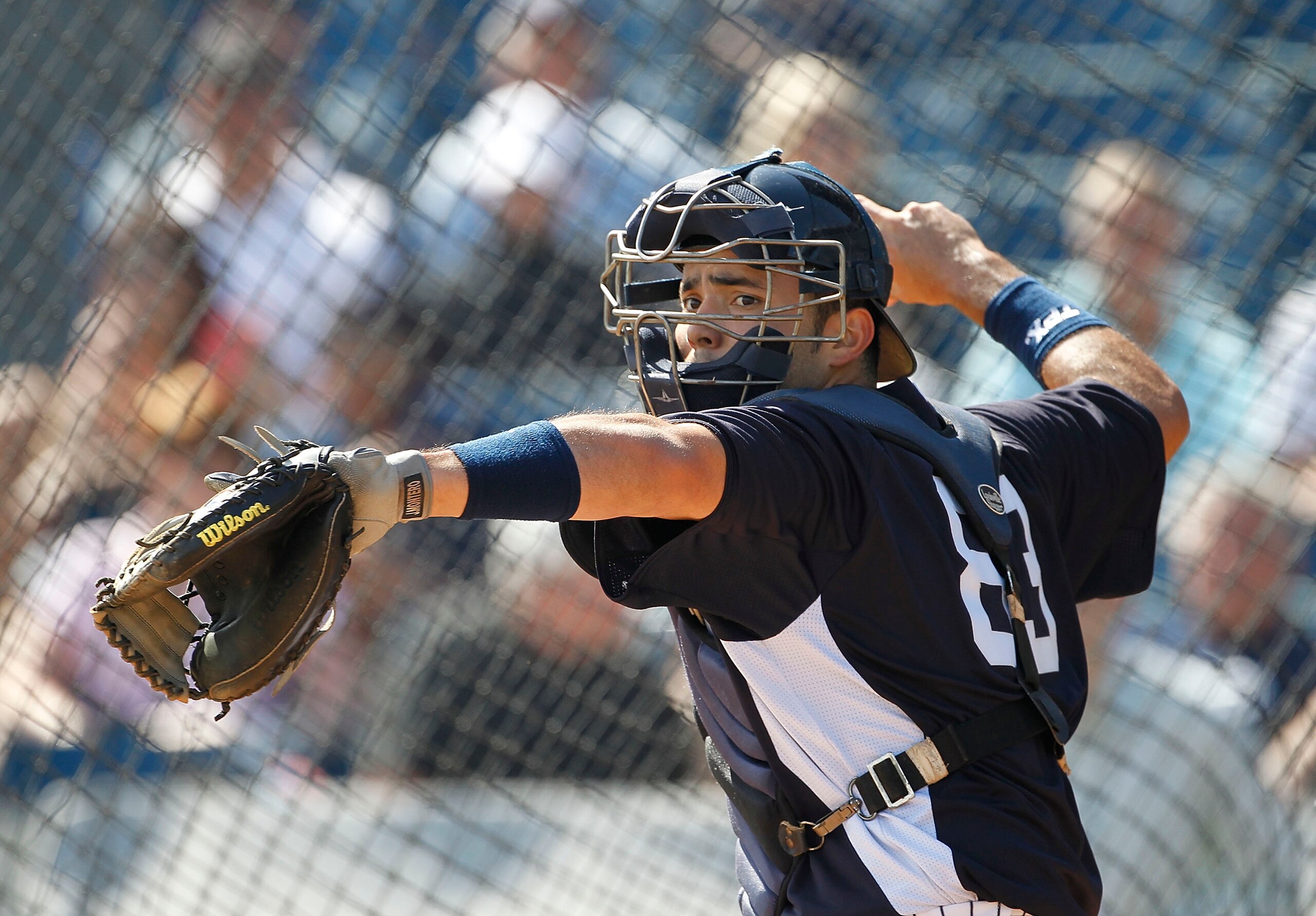TAMPA, FL - FEBRUARY 21: Jesus Montero #83 of the New York Yankees works out during the second day of full teams workouts at Spring Training on February 21, 2011 at the George M. Steinbrenner Field in Tampa, Florida. (Photo by Leon Halip/Getty Images) TAMPA, FL - FEBRUARY 21: Jesus Montero #83 of the New York Yankees works out during the second day of full teams workouts at Spring Training on February 21, 2011 at the George M. Steinbrenner Field in Tampa, Florida. (Photo by Leon Halip/Getty Images)