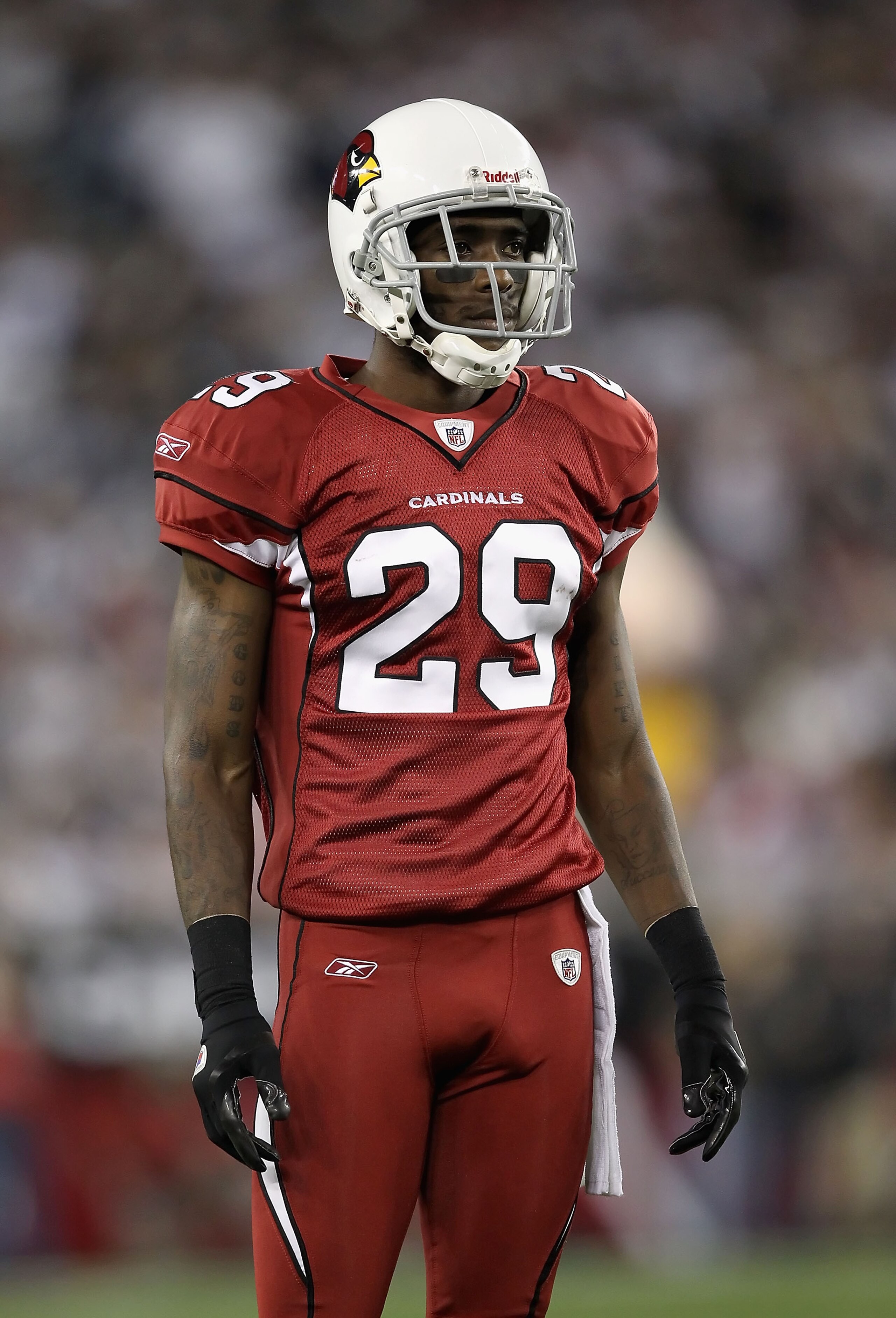GLENDALE, AZ - DECEMBER 25: Cornerback Dominique Rodgers-Cromartie #29 of the Arizona Cardinals during the NFL game against the Dallas Cowboys at the University of Phoenix Stadium on December 25, 2010 in Glendale, Arizona. The Cardinals defeated the Cowb GLENDALE, AZ - DECEMBER 25: Cornerback Dominique Rodgers-Cromartie #29 of the Arizona Cardinals during the NFL game against the Dallas Cowboys at the University of Phoenix Stadium on December 25, 2010 in Glendale, Arizona. The Cardinals defeated the Cowb