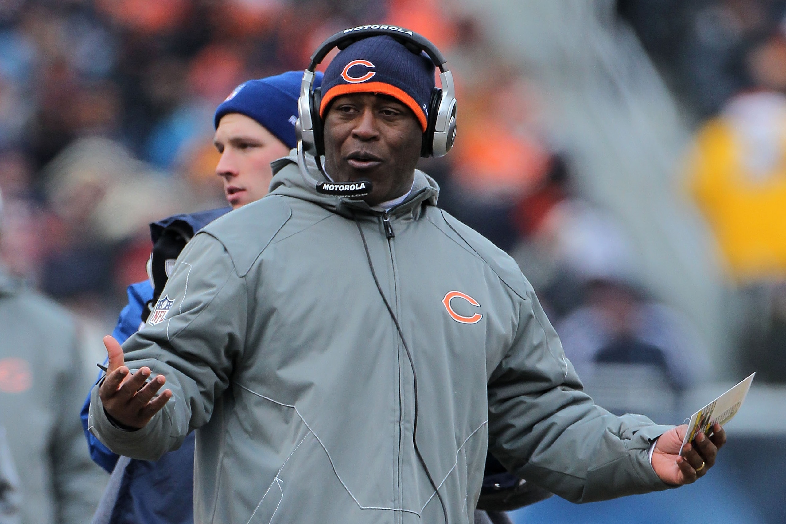 CHICAGO, IL - JANUARY 16: Head coach Lovie Smith of the Chicago Bears reacts in the second half against the Seattle Seahawks in the 2011 NFC divisional playoff game at Soldier Field on January 16, 2011 in Chicago, Illinois. (Photo by Doug Pensinger/Gett CHICAGO, IL - JANUARY 16: Head coach Lovie Smith of the Chicago Bears reacts in the second half against the Seattle Seahawks in the 2011 NFC divisional playoff game at Soldier Field on January 16, 2011 in Chicago, Illinois. (Photo by Doug Pensinger/Gett