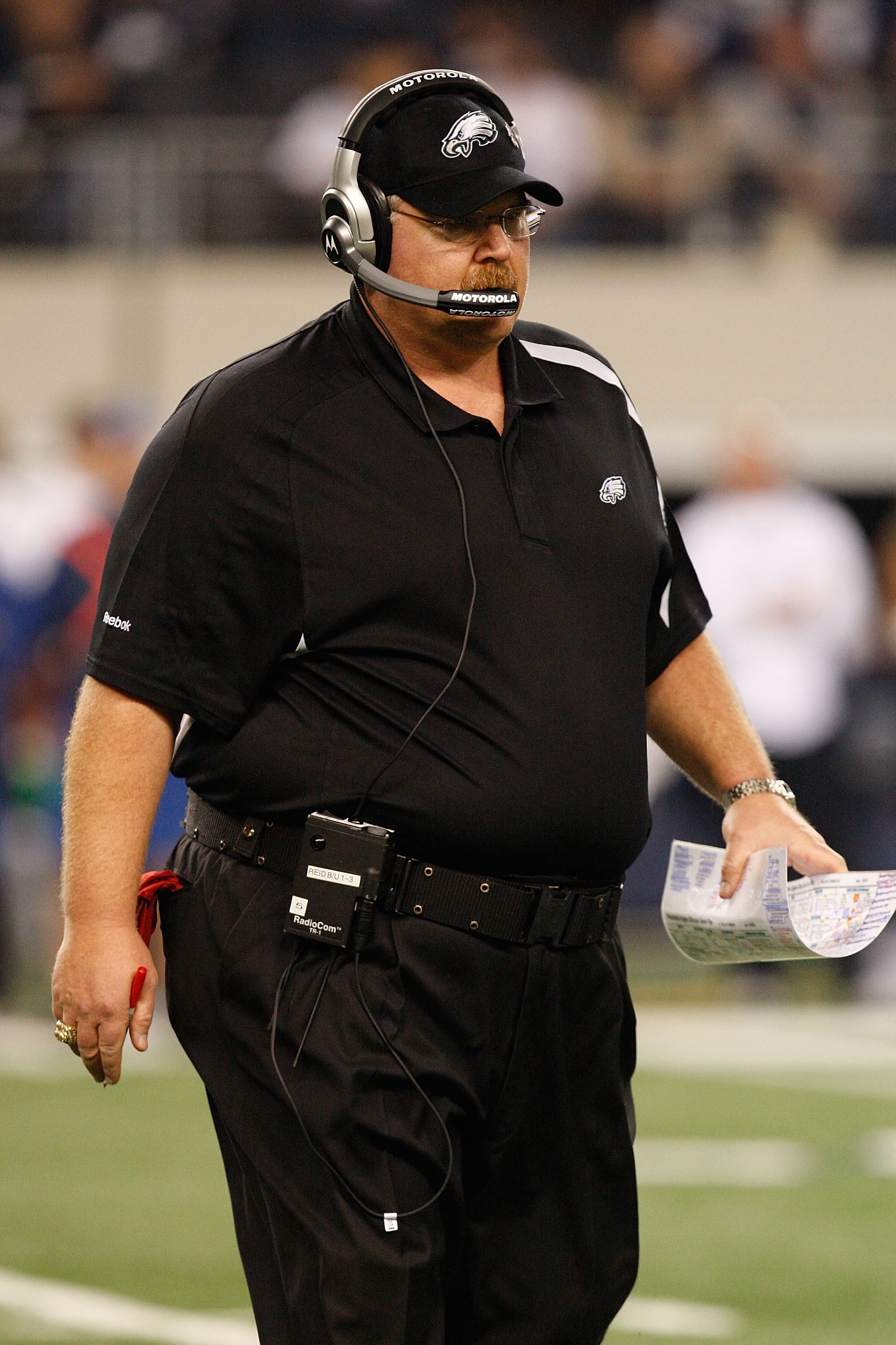 ARLINGTON, TX - JANUARY 03:  Head coach Andy Reid of the Philadelphia Eagles at Cowboys Stadium on January 3, 2010 in Arlington, Texas.  (Photo by Ronald Martinez/Getty Images)