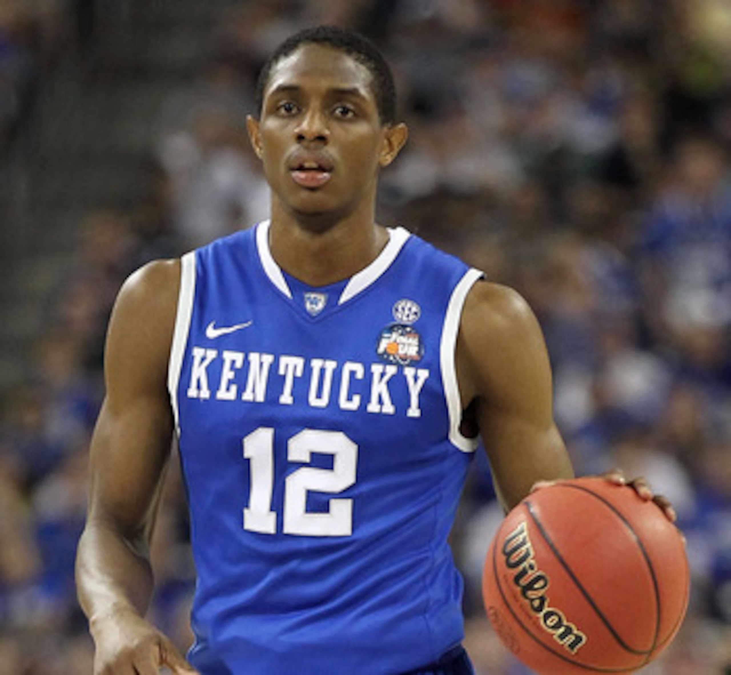HOUSTON, TX - APRIL 02: Brandon Knight #12 of the Kentucky Wildcats moves the ball while taking on the Connecticut Huskies during the National Semifinal game of the 2011 NCAA Division I Men's Basketball Championship at Reliant Stadium on April 2, 2011 in HOUSTON, TX - APRIL 02: Brandon Knight #12 of the Kentucky Wildcats moves the ball while taking on the Connecticut Huskies during the National Semifinal game of the 2011 NCAA Division I Men's Basketball Championship at Reliant Stadium on April 2, 2011 in