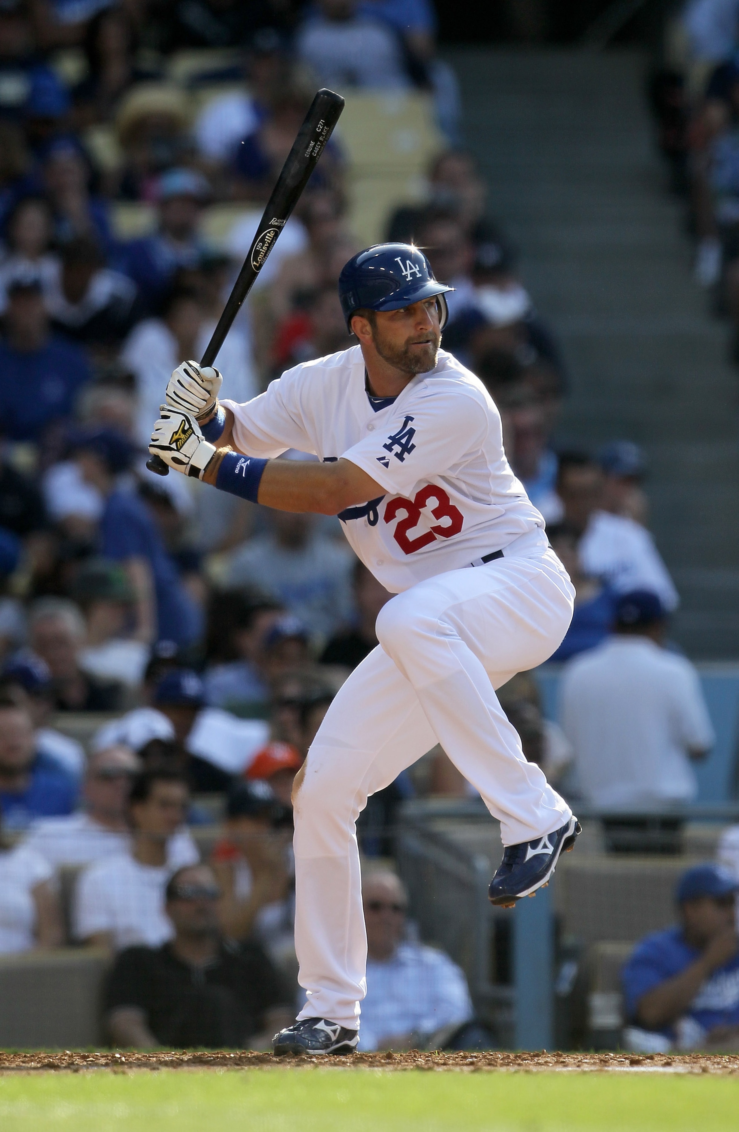 LOS ANGELES, CA - JUNE 27:  Casey Blake #23 of the Los Angeles Dodgers plays against the New York Yankees in the interleague game at Dodger Stadium on June 27, 2010 in Los Angeles, California.  (Photo by Jeff Gross/Getty Images)