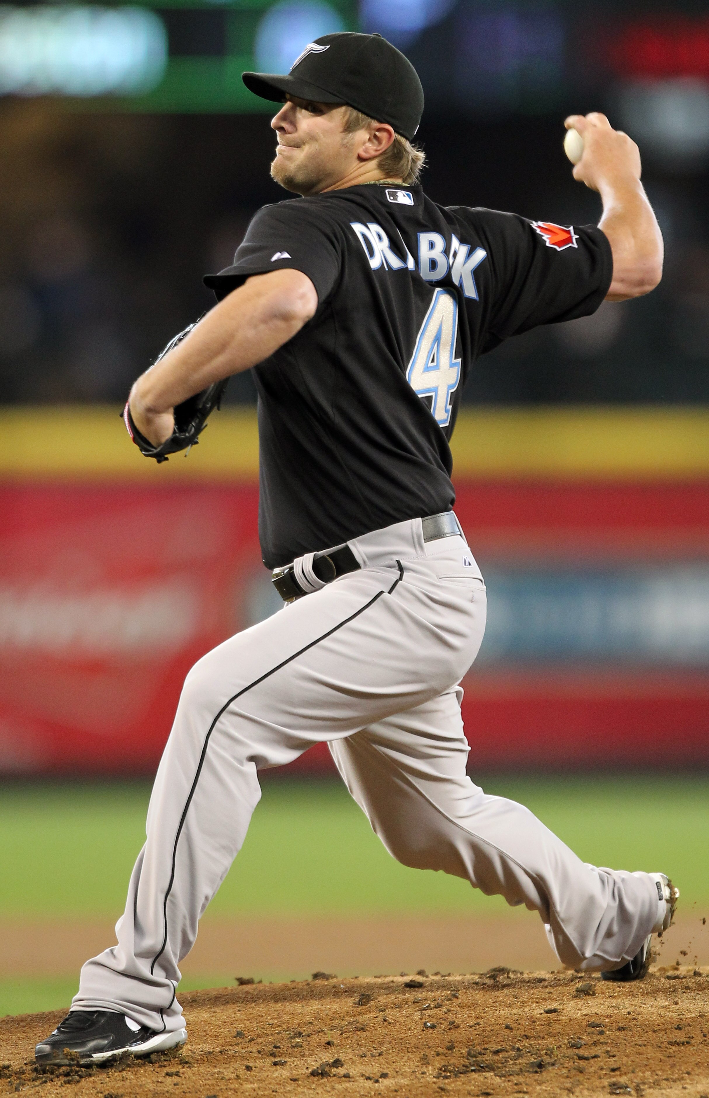 SEATTLE, WA - APRIL 13:  Starting pitcher Kyle Drabek #4 of the Toronto Blue Jays pitches against the Seattle Mariners at Safeco Field on April 13, 2011 in Seattle, Washington. (Photo by Otto Greule Jr/Getty Images)
