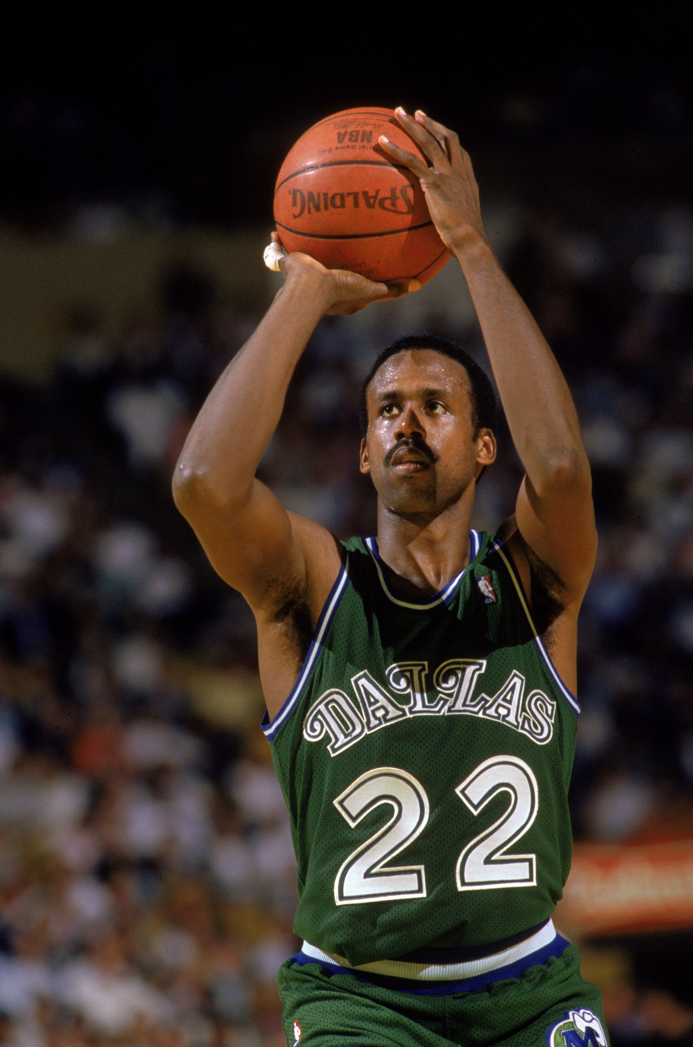 LOS ANGELES - 1987:  Rolando Blackman #22 of the Dallas Mavericks shoots a free throw during the NBA game against the Los Angeles Lakers at the Great Western Forum in Los Angeles, California in 1987. NOTE TO USER: User expressly acknowledges and agrees th
