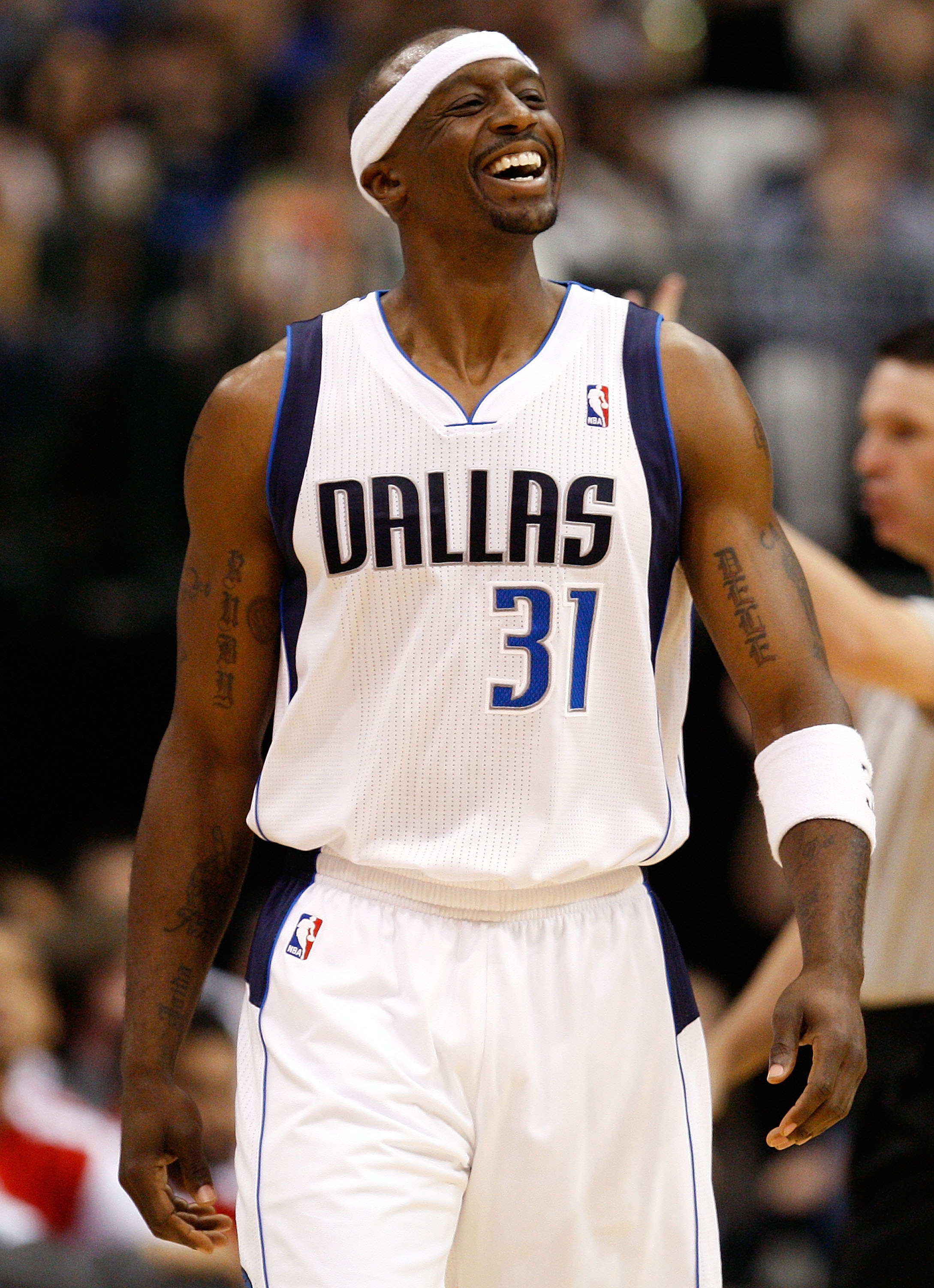 DALLAS, TX - APRIL 19:  Guard Jason Terry #31 of the Dallas Mavericks reacts against the Portland Trail Blazers in Game Two of the Western Conference Quarterfinals during the 2011 NBA Playoffs on April 19, 2011 at American Airlines Center in Dallas, Texas