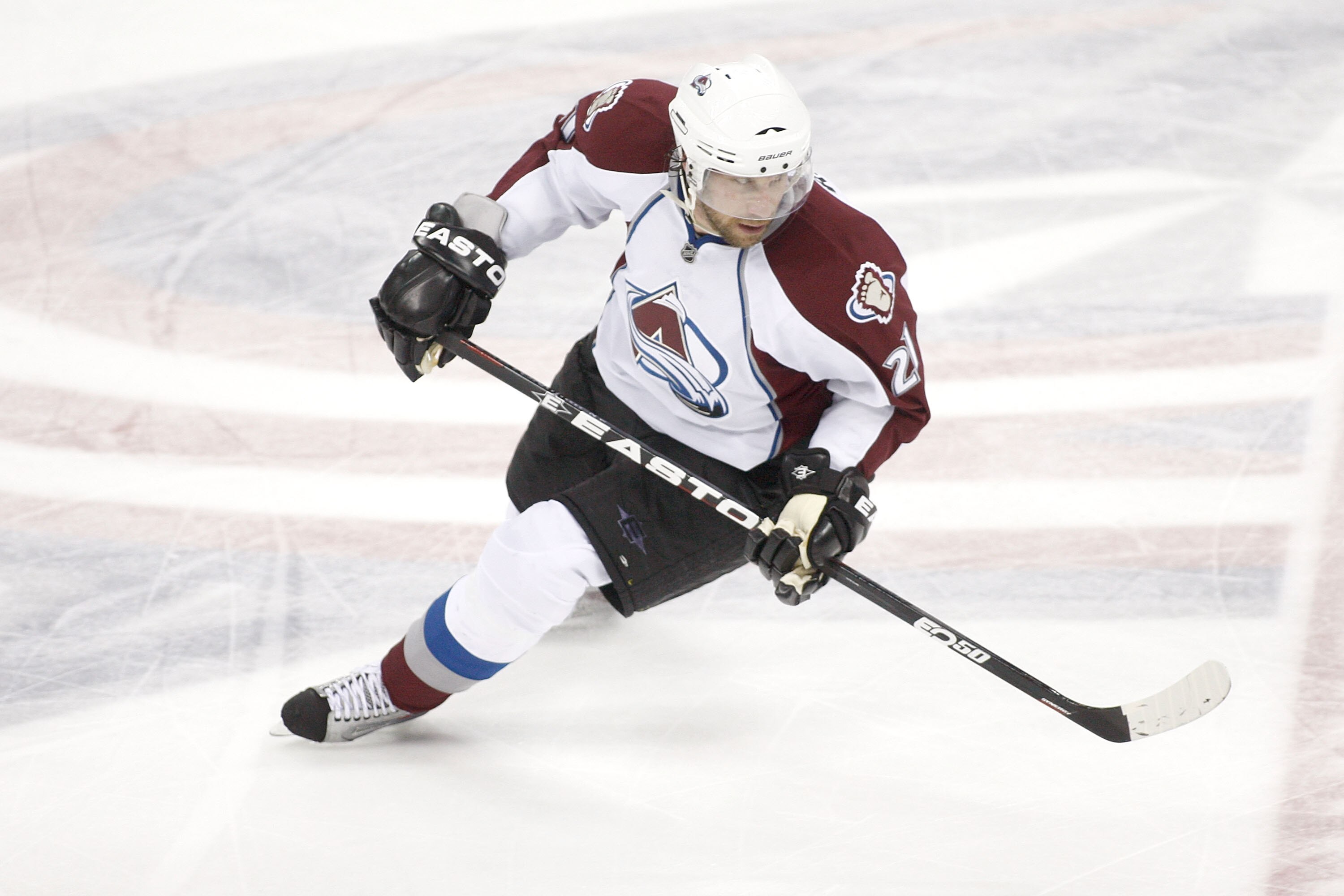 COLUMBUS, OH - FEBRUARY 11:  Peter Forsberg #21 of the Colorado Avalanche skates up ice during the third period against the Columbus Blue Jackets on February 11, 2011 at Nationwide Arena in Columbus, Ohio. Columbus defeated Colorado 3-1. (Photo by John Gr