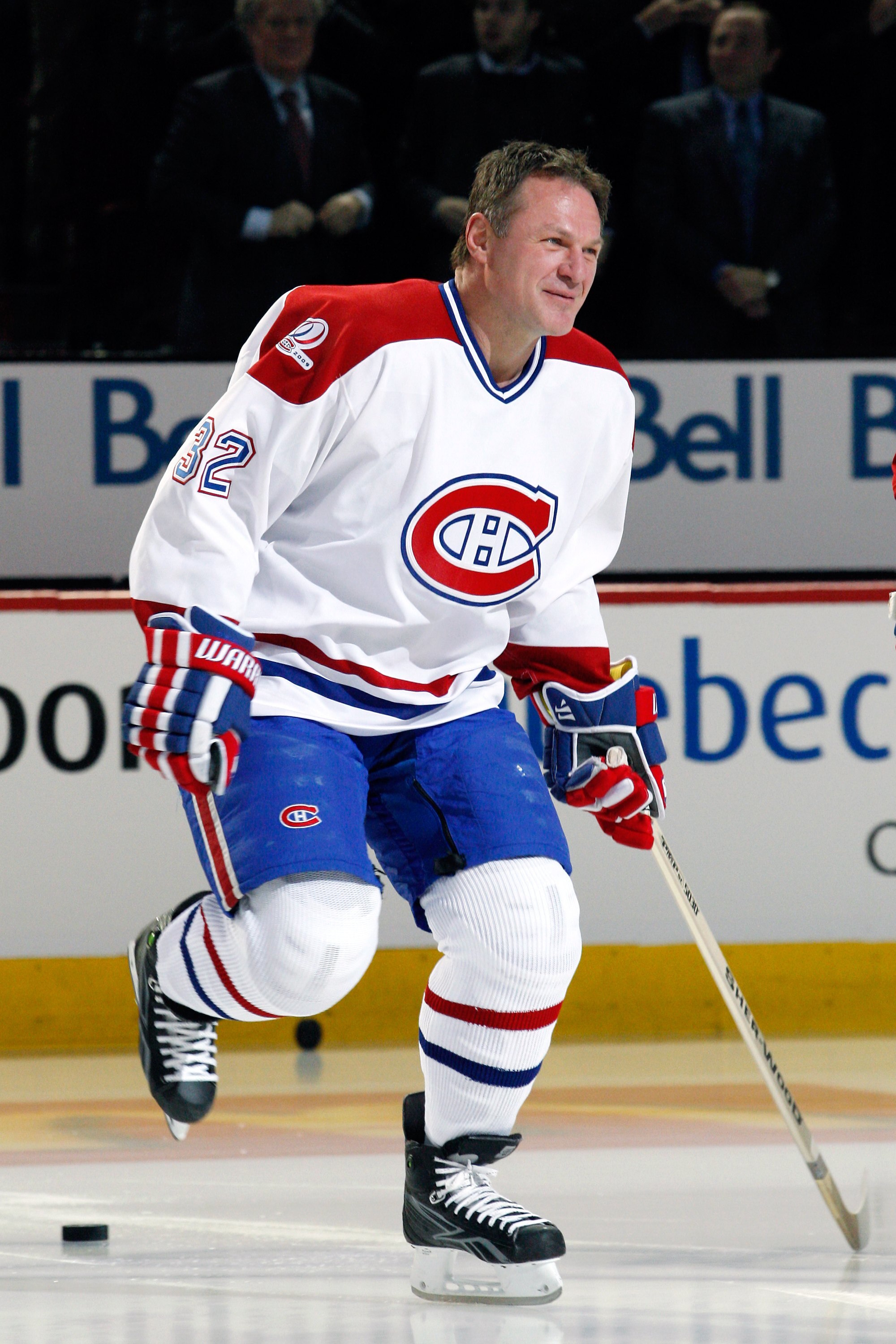 MONTREAL- DECEMBER 4:  Former Monreal Canadien Claude Lemieux skates during the Centennial Celebration ceremonies prior to the NHL game between the Montreal Canadiens and Boston Bruins on December 4, 2009 at the Bell Centre in Montreal, Quebec, Canada.  T