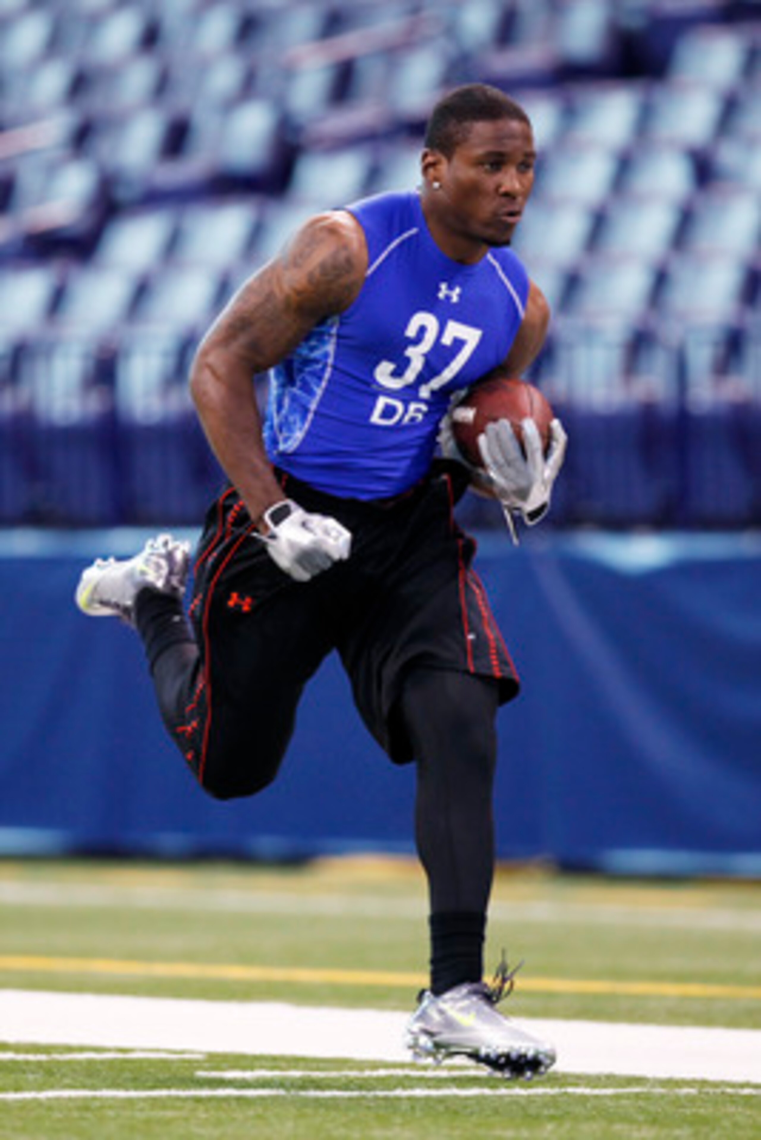 INDIANAPOLIS, IN - MARCH 1: Defensive back Patrick Peterson of LSU works out during the 2011 NFL Scouting Combine at Lucas Oil Stadium on February 28, 2011 in Indianapolis, Indiana. (Photo by Joe Robbins/Getty Images) INDIANAPOLIS, IN - MARCH 1: Defensive back Patrick Peterson of LSU works out during the 2011 NFL Scouting Combine at Lucas Oil Stadium on February 28, 2011 in Indianapolis, Indiana. (Photo by Joe Robbins/Getty Images)