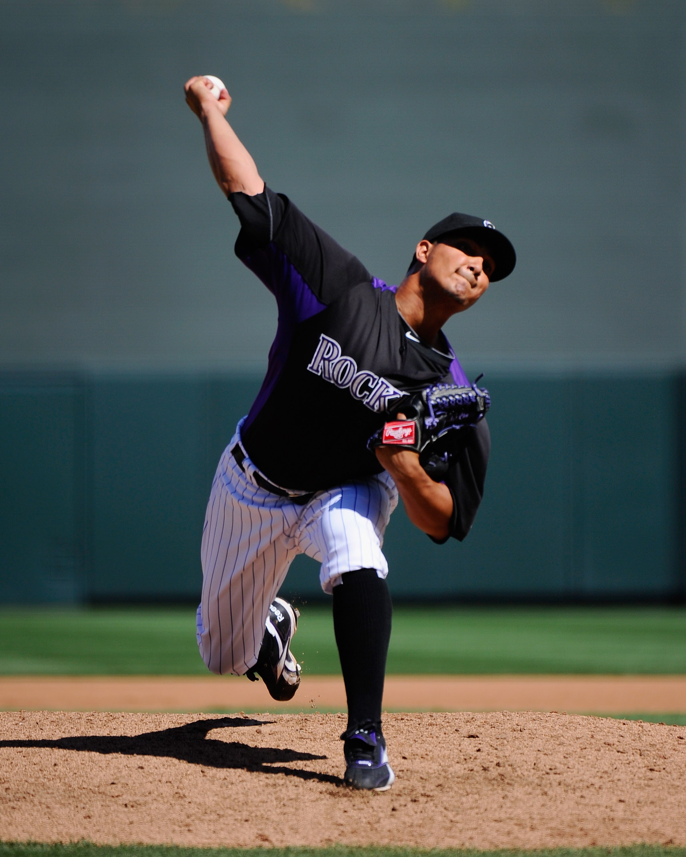SCOTTSDALE, AZ - MARCH 14:  Pitcher Jhoulys Chacin #45 of the Colorodo Rockies against the Cincinnati Reds  during the spring training baseball game at Salt River Fields at Talking Stick on March 14, 2011 in Scottsdale, Arizona.  (Photo by Kevork Djansezi