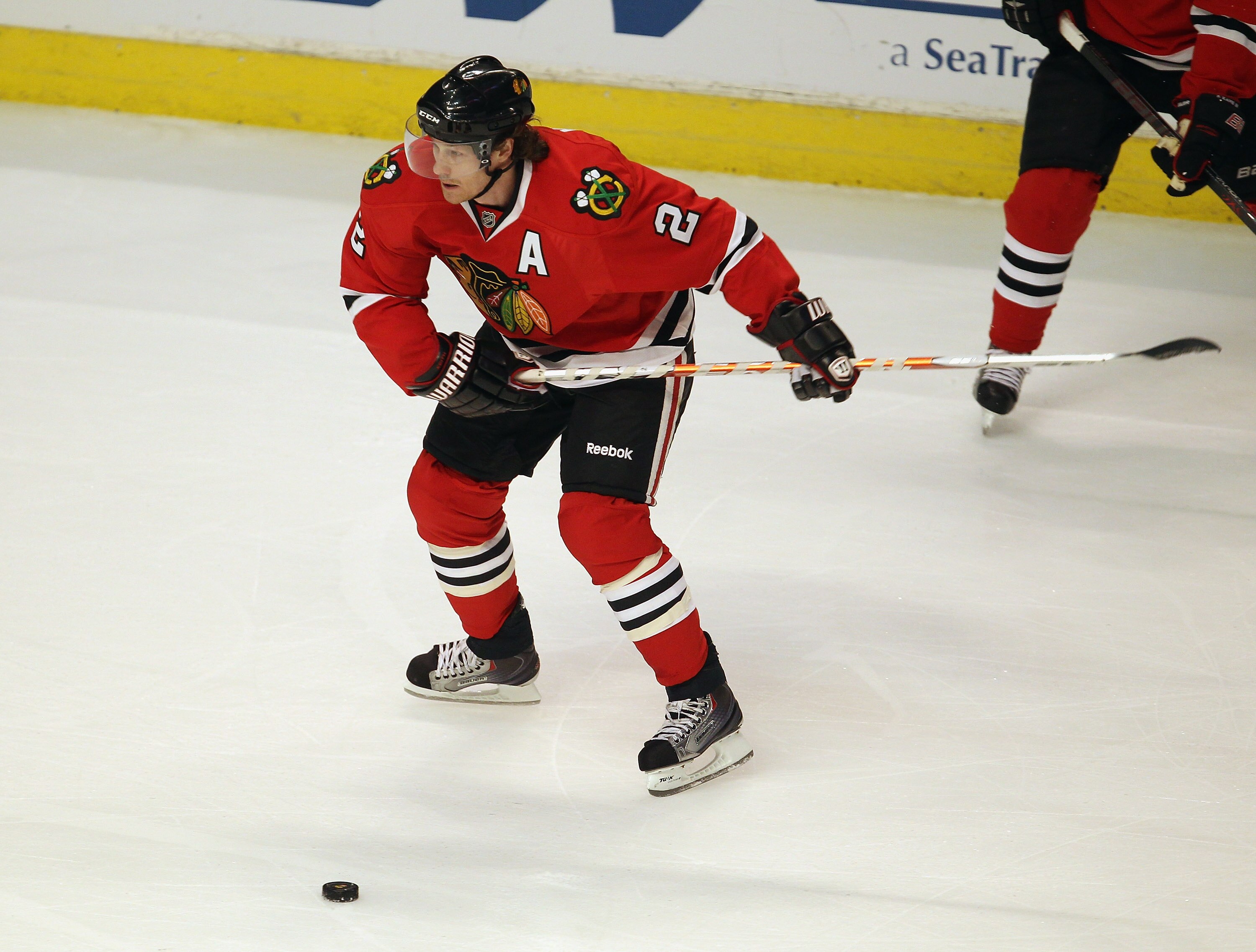 CHICAGO, IL - APRIL 17: Duncan Keith #2 of the Chicago Blackhawks gets set to shoot against the Vancouver Canucks in Game Three of the Western Conference Quarterfinals during the 2011 NHL Stanley Cup Playoffs at the United Center on April 17, 2011 in Chic CHICAGO, IL - APRIL 17: Duncan Keith #2 of the Chicago Blackhawks gets set to shoot against the Vancouver Canucks in Game Three of the Western Conference Quarterfinals during the 2011 NHL Stanley Cup Playoffs at the United Center on April 17, 2011 in Chic