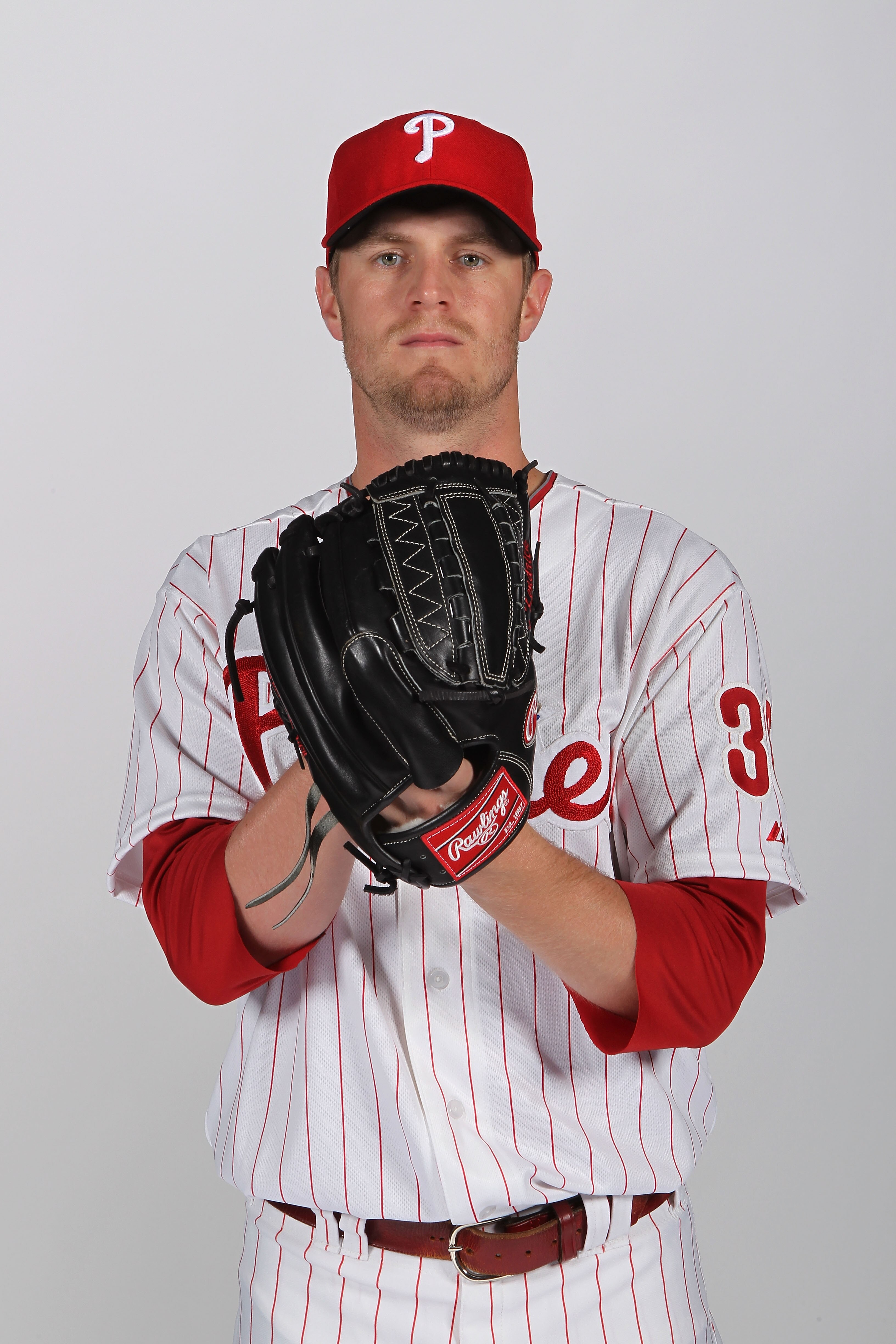 CLEARWATER, FL - FEBRUARY 22:  Kyle Kendrick #38 of the Philadelphia Phillies poses for a photo during Spring Training Media Photo Day at Bright House Networks Field on February 22, 2011 in Clearwater, Florida.  (Photo by Nick Laham/Getty Images)