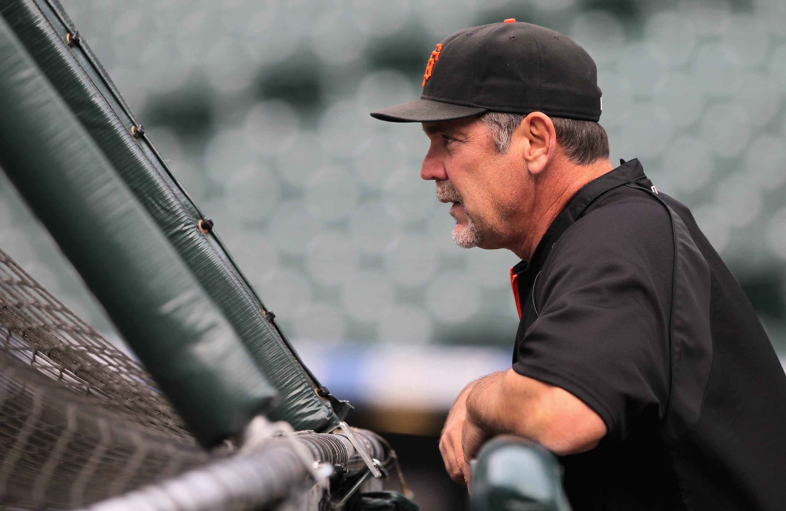 DENVER, CO - APRIL 18:  Manager Bruce Bochy of the San Francisco Giants watches batting practice prior to facing the Colorado Rockies at Coors Field on April 18, 2011 in Denver, Colorado.  (Photo by Doug Pensinger/Getty Images)