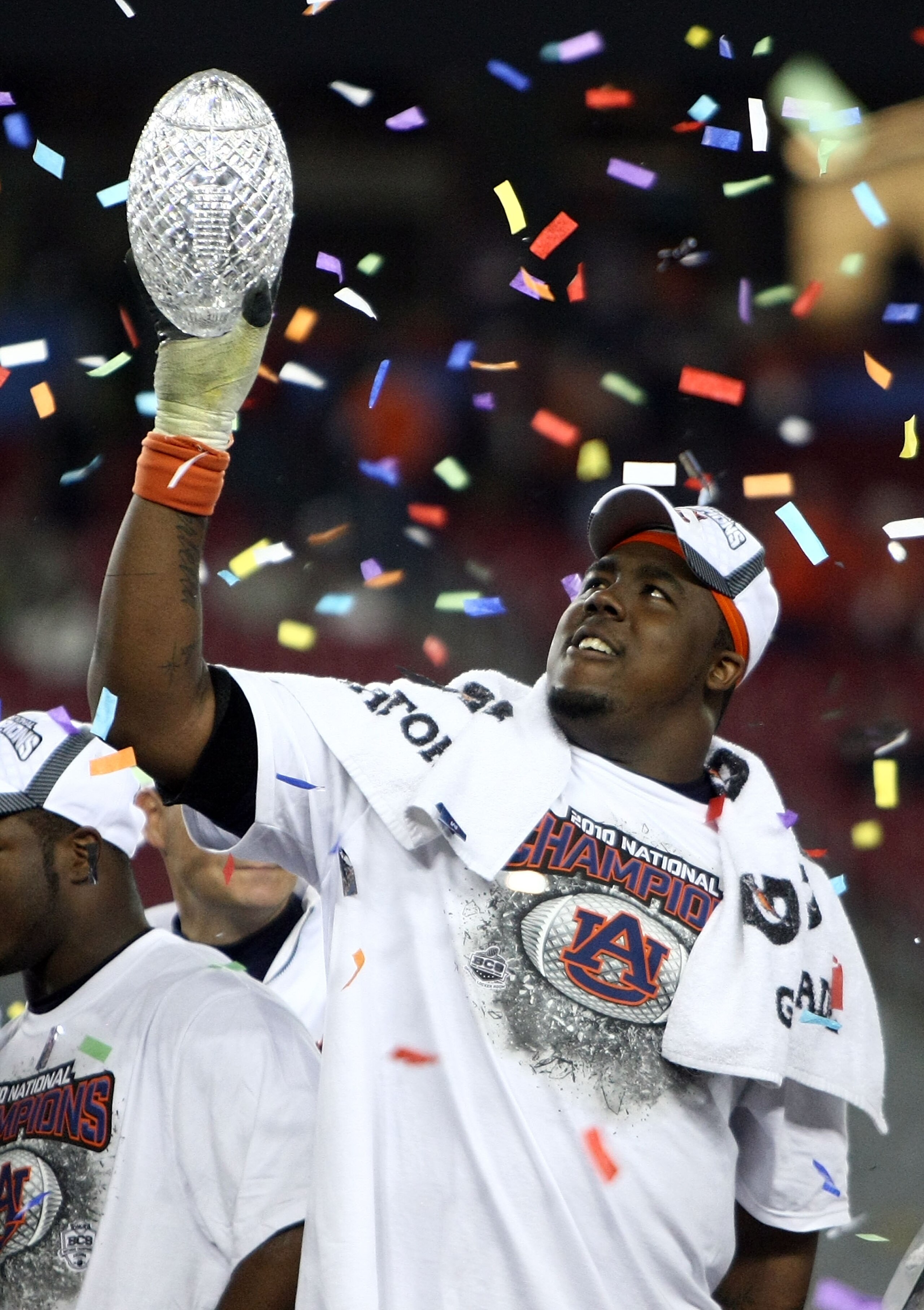 GLENDALE, AZ - JANUARY 10: Nick Fairley #90 of the Auburn Tigers celebrates the Tigers 22-19 victory against the Oregon Ducks during the Tostitos BCS National Championship Game at University of Phoenix Stadium on January 10, 2011 in Glendale, Arizona. ( GLENDALE, AZ - JANUARY 10: Nick Fairley #90 of the Auburn Tigers celebrates the Tigers 22-19 victory against the Oregon Ducks during the Tostitos BCS National Championship Game at University of Phoenix Stadium on January 10, 2011 in Glendale, Arizona. (
