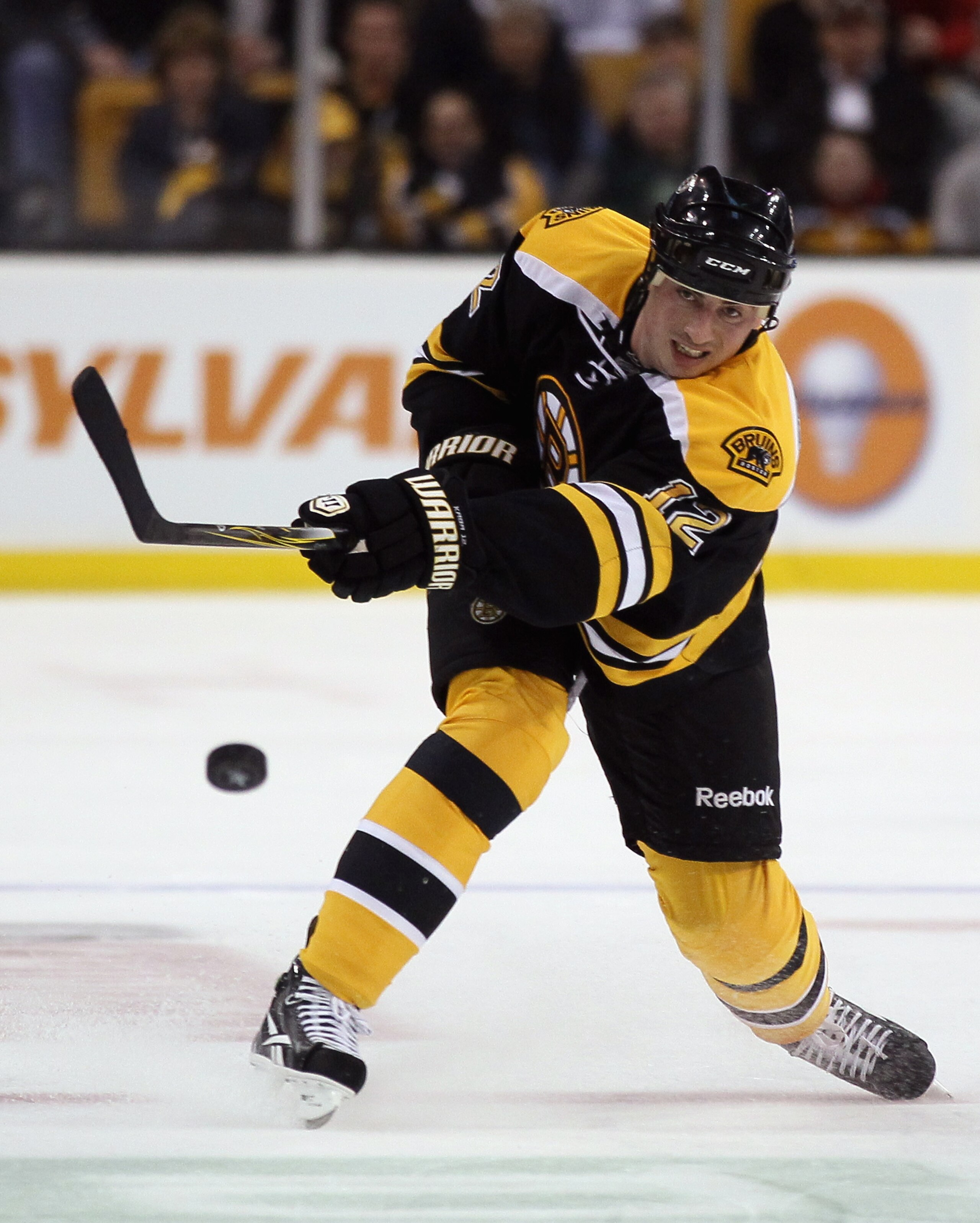 BOSTON, MA - APRIL 14: Tomas Kaberle #12 of the Boston Bruins passes the puck in Game One of the Eastern Conference Quarterfinals during the 2011 NHL Stanley Cup Playoffs at TD Garden on April 14, 2011 in Boston, Massachusetts. The Montreal Canadiens def BOSTON, MA - APRIL 14: Tomas Kaberle #12 of the Boston Bruins passes the puck in Game One of the Eastern Conference Quarterfinals during the 2011 NHL Stanley Cup Playoffs at TD Garden on April 14, 2011 in Boston, Massachusetts. The Montreal Canadiens def