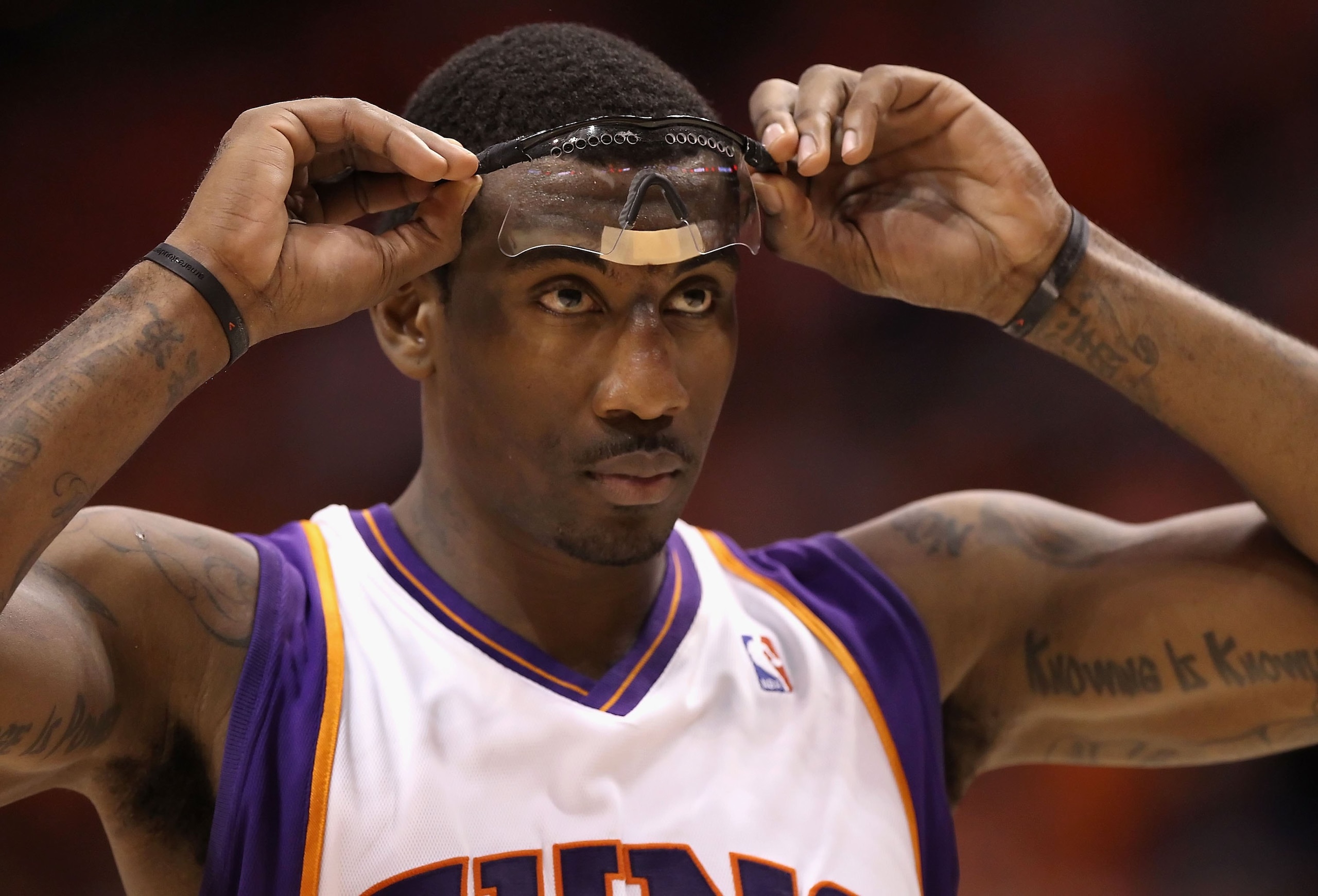 PHOENIX - MAY 23:  Amar'e Stoudemire #1 of the Phoenix Suns in action during Game Three of the Western Conference finals of the 2010 NBA Playoffs against the Los Angeles Lakers at US Airways Center on May 23, 2010 in Phoenix, Arizona. The Suns defeated th