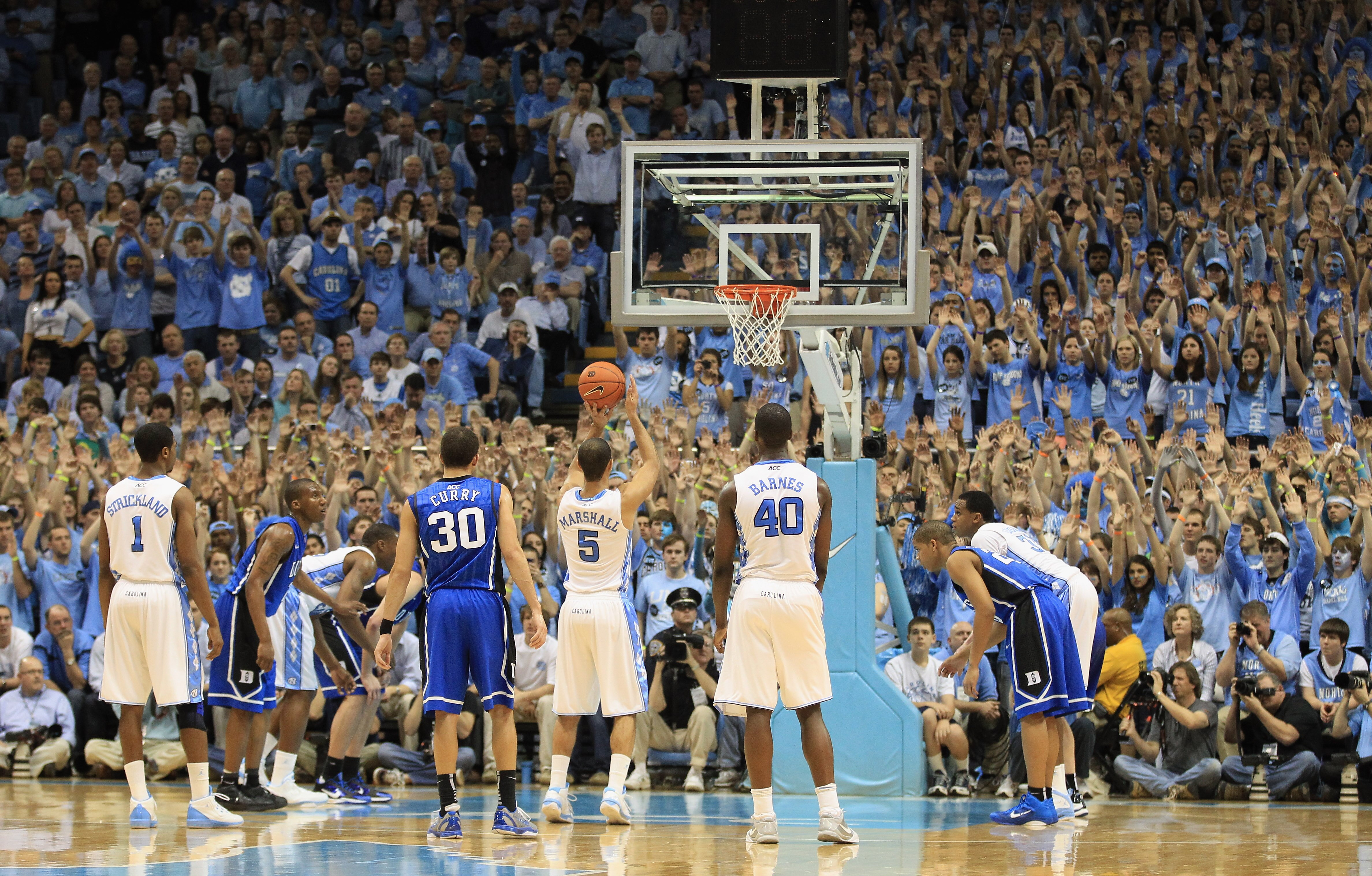 CHAPEL HILL, NC - MARCH 05:  Kendall Marshall #5 of the North Carolina Tar Heels shoots a free throw against the Duke Blue Devils during their game at the Dean E. Smith Center on March 5, 2011 in Chapel Hill, North Carolina.  (Photo by Streeter Lecka/Gett
