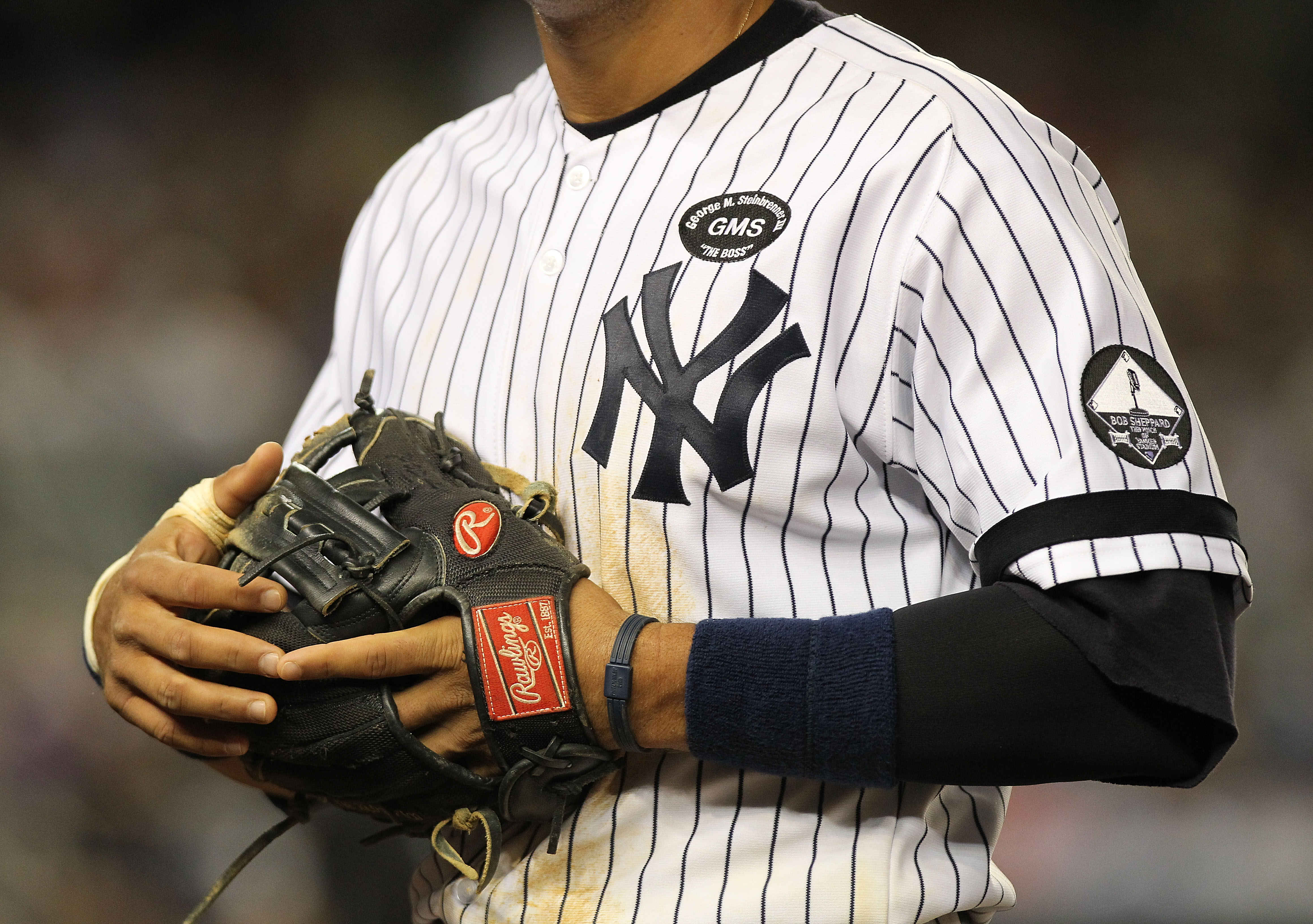 NEW YORK - JULY 22: The jersey of Alex Rodriguez #13 of the New York Yankees is seen against the Kansas City Royals at Yankee Stadium on July 22, 2010 in the Bronx borough of New York City.  (Photo by Nick Laham/Getty Images)