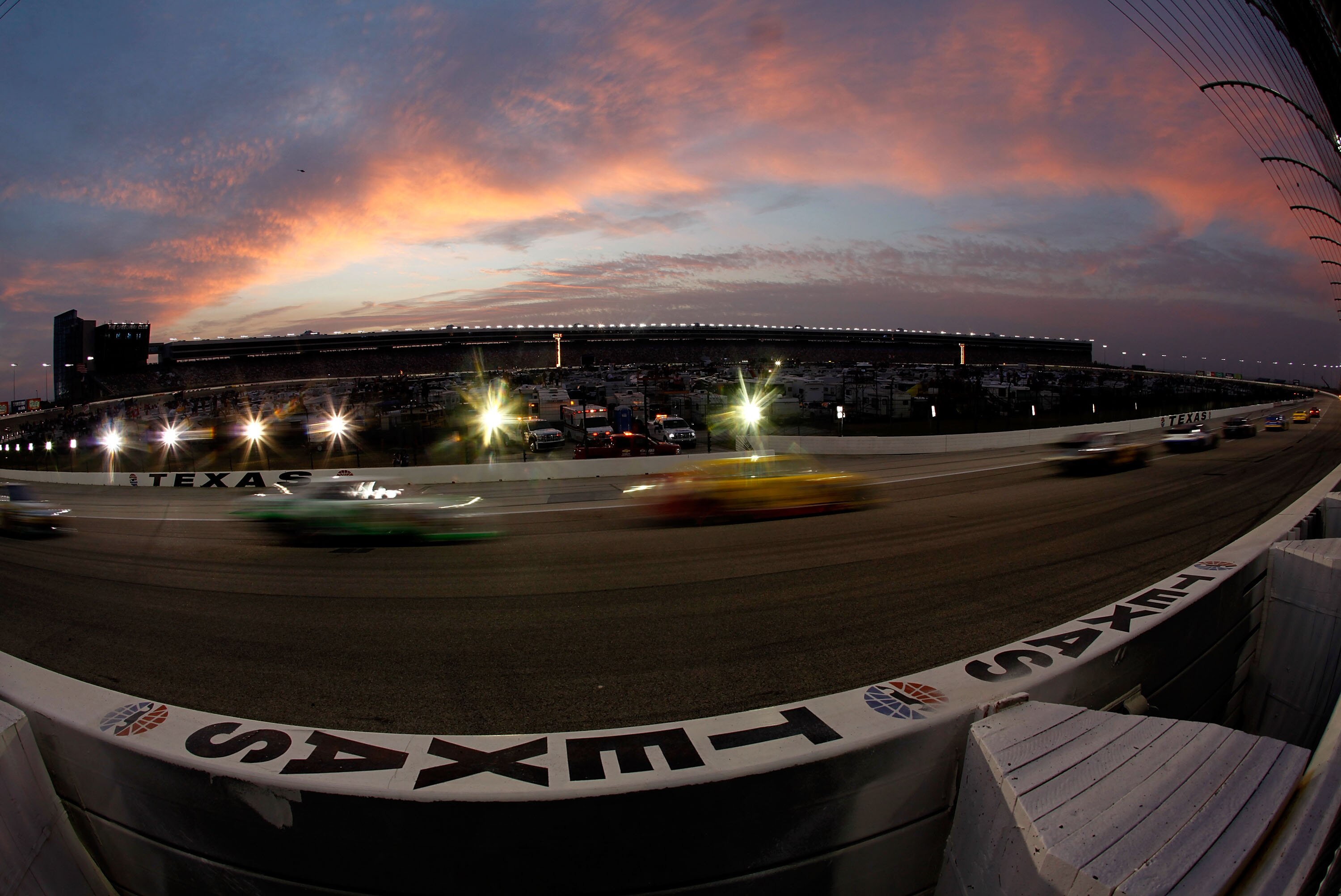 FORT WORTH, TX - APRIL 09:  Cars race during the NASCAR Sprint Cup Series Samsung Mobile 500 at Texas Motor Speedway on April 9, 2011 in Fort Worth, Texas.  (Photo by Jonathan Ferrey/Getty Images for NASCAR)