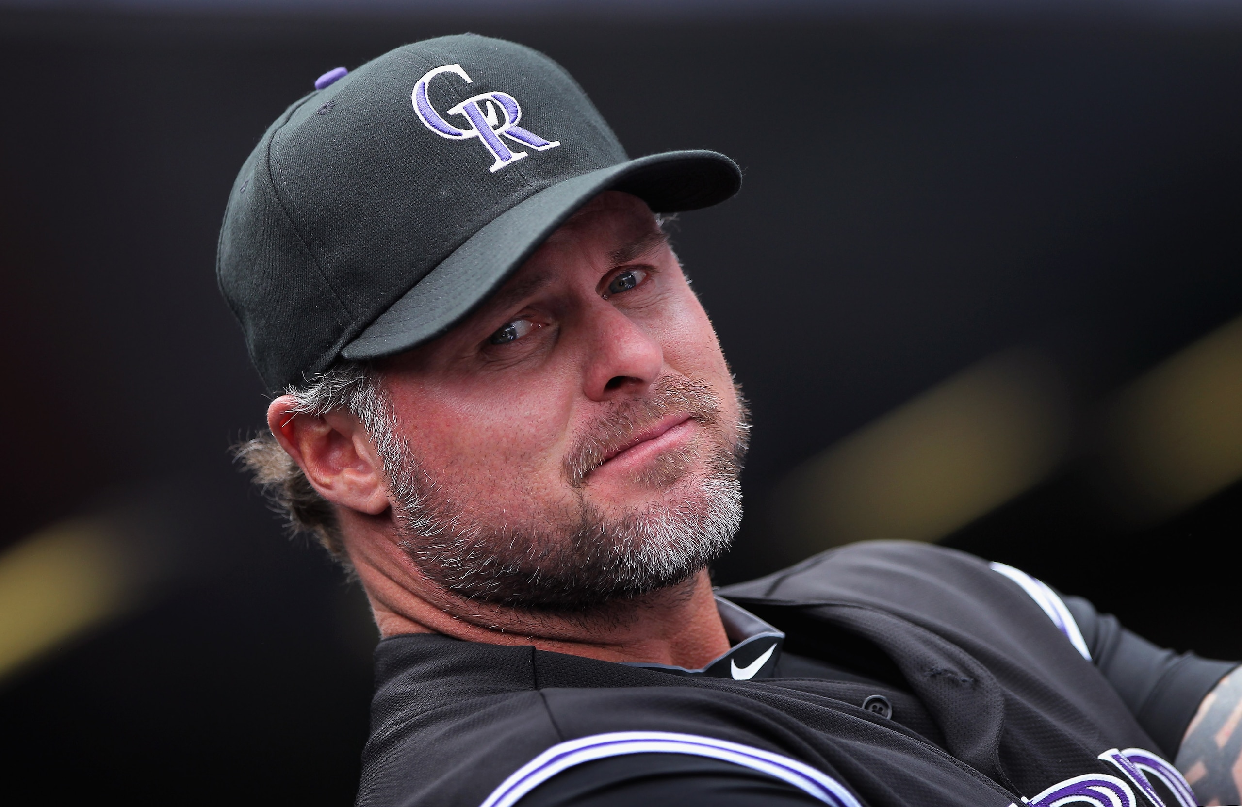 DENVER, CO - APRIL 17: Jason Giambi #23 of the Colorado Rockies looks on from the dugout prior to facing the Chicago Cubs at Coors Field on April 17, 2011 in Denver, Colorado. (Photo by Doug Pensinger/Getty Images) DENVER, CO - APRIL 17: Jason Giambi #23 of the Colorado Rockies looks on from the dugout prior to facing the Chicago Cubs at Coors Field on April 17, 2011 in Denver, Colorado. (Photo by Doug Pensinger/Getty Images)