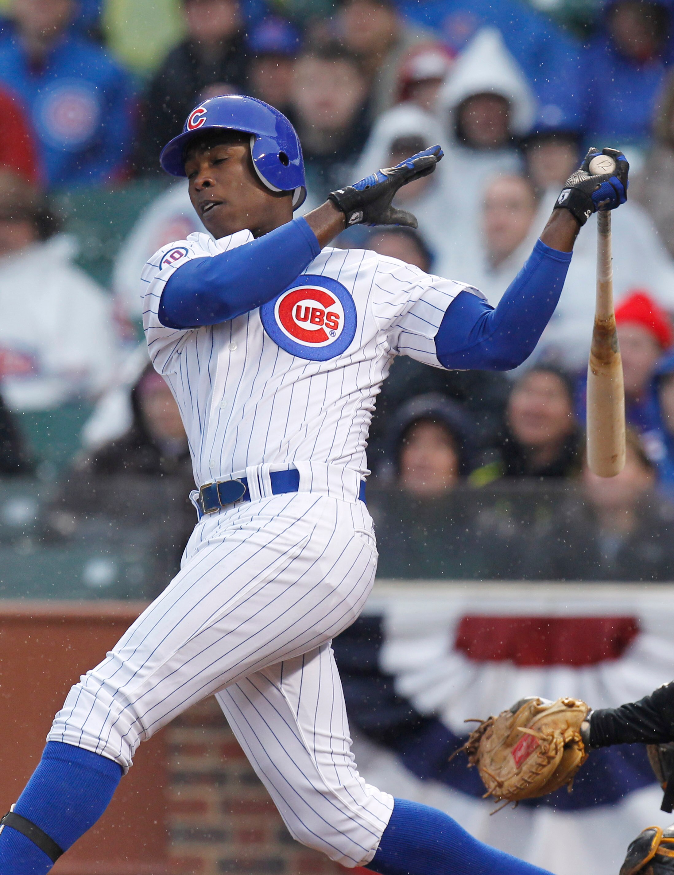 CHICAGO, IL - APRIL 01: Alfonso Soriano #12 of the Chicago Cubs bats while playing the Pittsburgh Pirates during opening day at Wrigley Field on April 1, 2011 in Chicago, Illinois.  (Photo by Gregory Shamus/Getty Images)