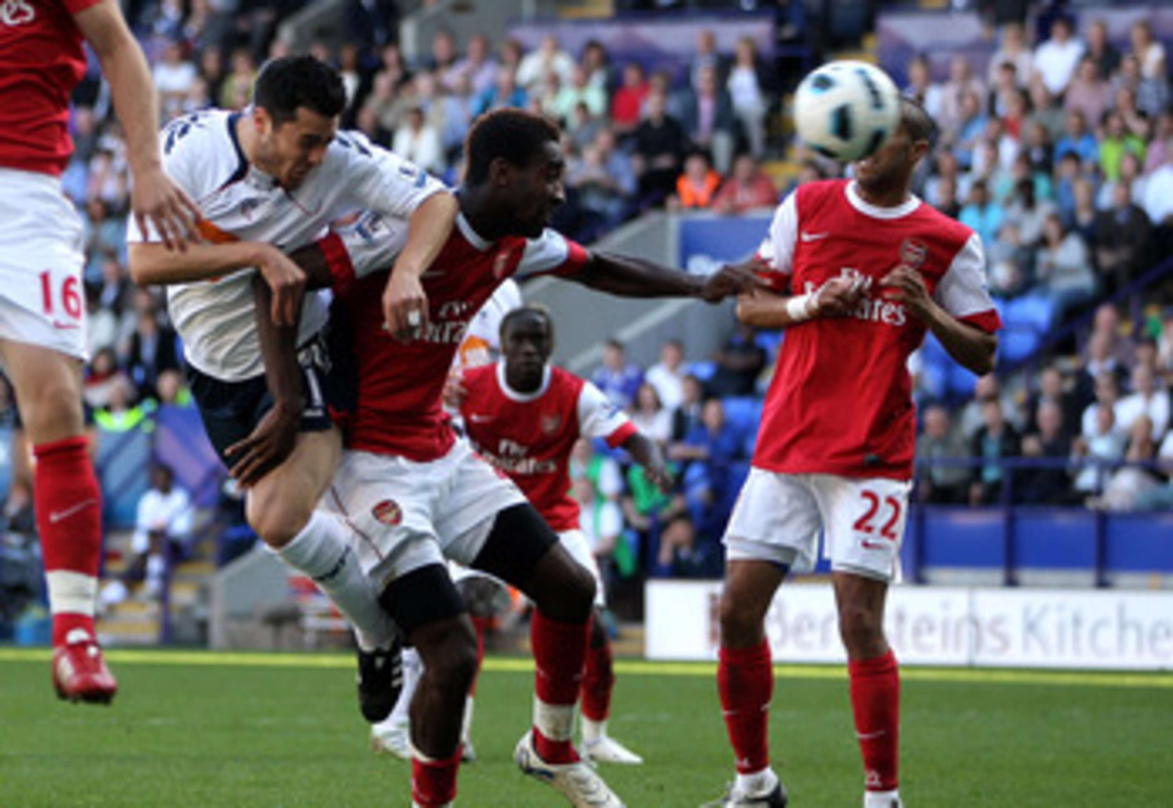BOLTON, ENGLAND - APRIL 24:   Tamir Cohen of Bolton Wanderers scores the winning goal during the Barclays Premier League match between Bolton Wanderers and Arsenal at the Reebok Stadium on April 24, 2011 in Bolton, England. (Photo by Michael Steele/Getty 