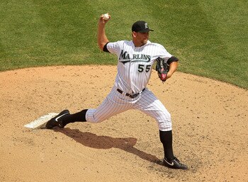 MIAMI GARDENS, FL - APRIL 24:  Josh Johnson #55 of the Florida Marlins pitches during a game against the Colorado Rockies at Sun Life Stadium on April 24, 2011 in Miami Gardens, Florida.  (Photo by Mike Ehrmann/Getty Images)