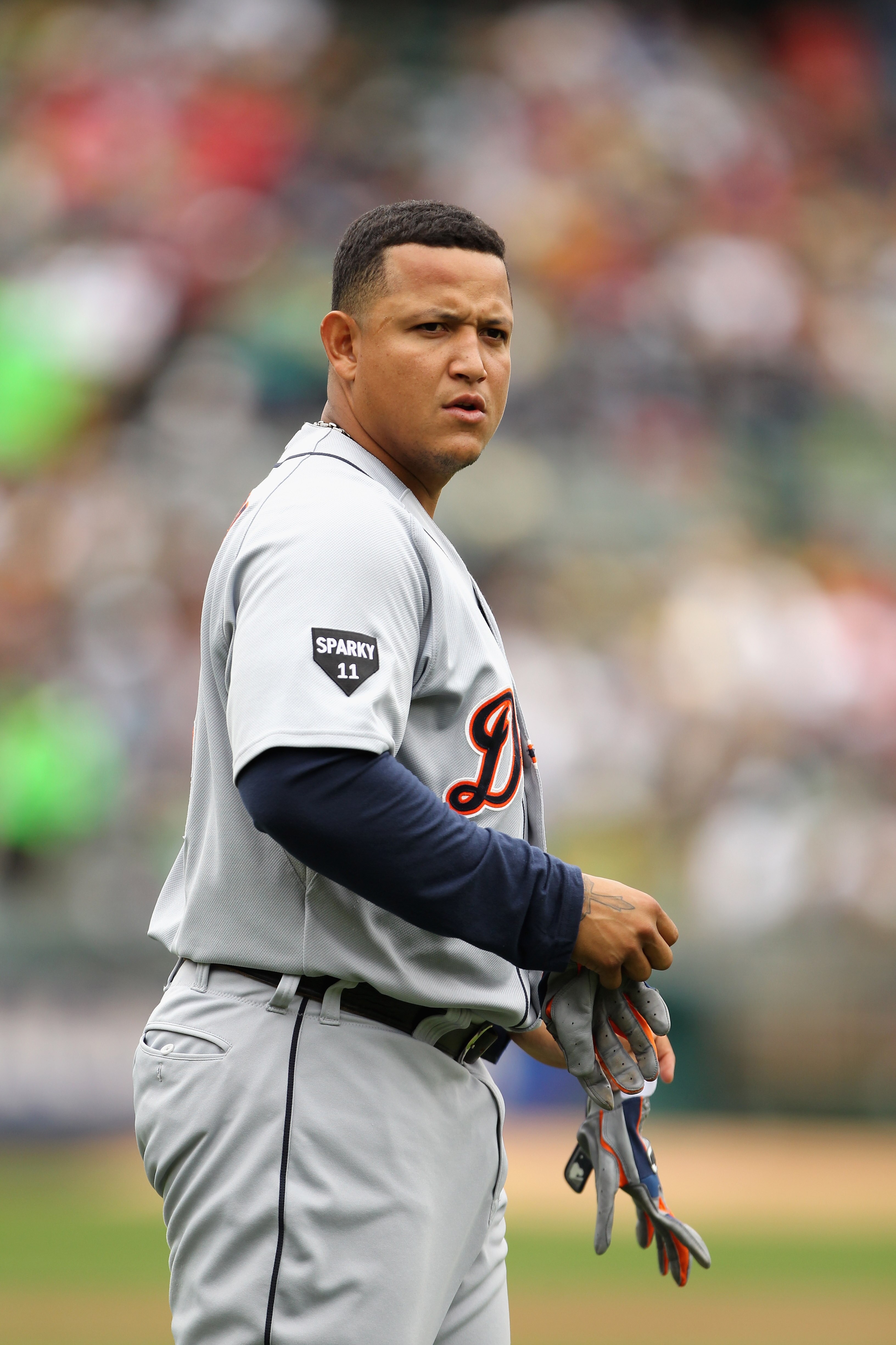 OAKLAND, CA - APRIL 17:  Miguel Cabrera #24 of the Detroit Tigers in action during their game against the Oakland Athletics at Oakland-Alameda County Coliseum on April 17, 2011 in Oakland, California.  (Photo by Ezra Shaw/Getty Images)