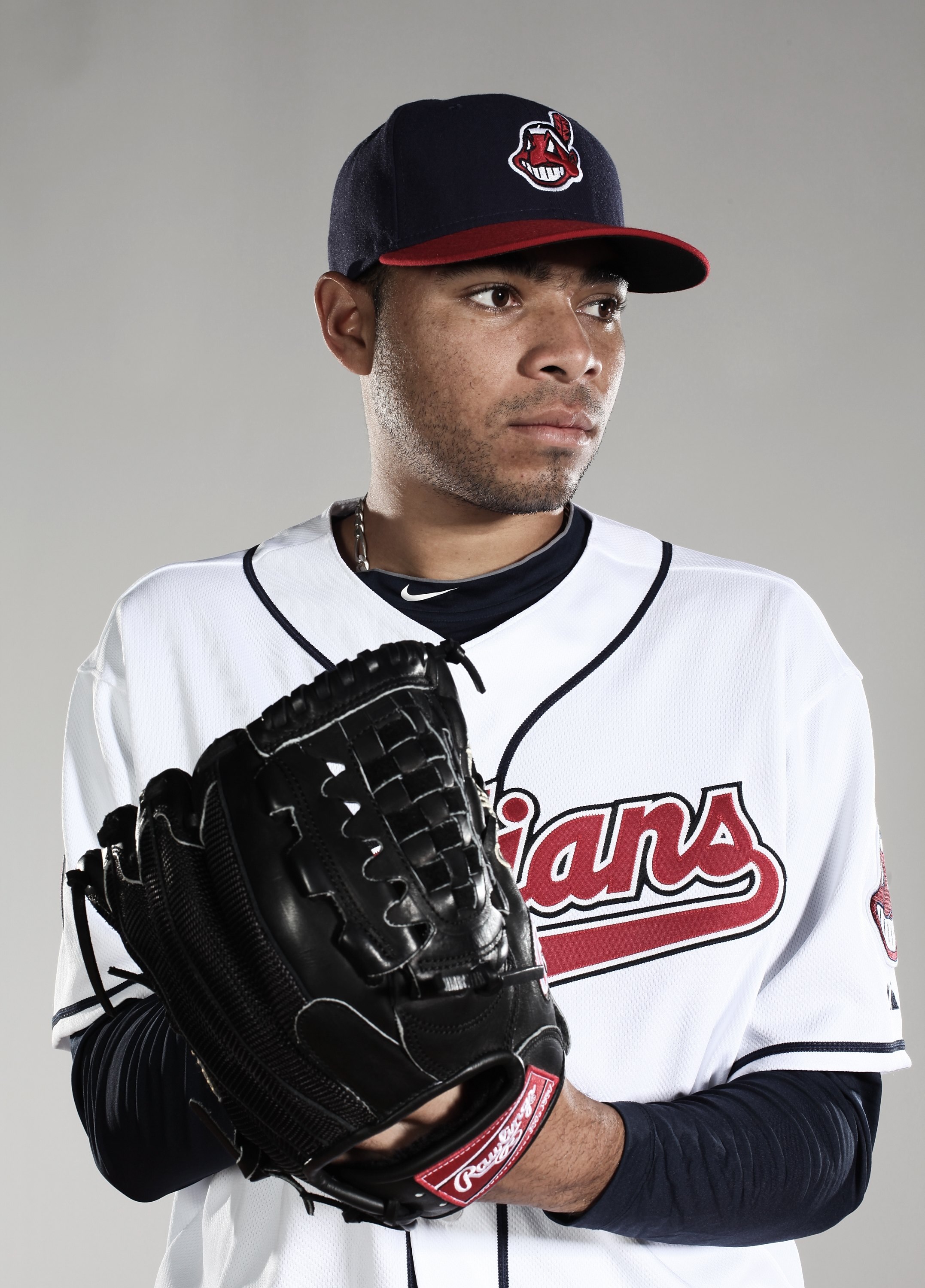 GOODYEAR, AZ - FEBRUARY 28:  (EDITORS NOTE: This images was digitally desaturated.)  Jeanmar Gomez #69 poses for a portrait during the Cleveland Indians Photo Day at the training complex at Goodyear Stadium on February 28, 2010 in Goodyear, Arizona.  (Pho
