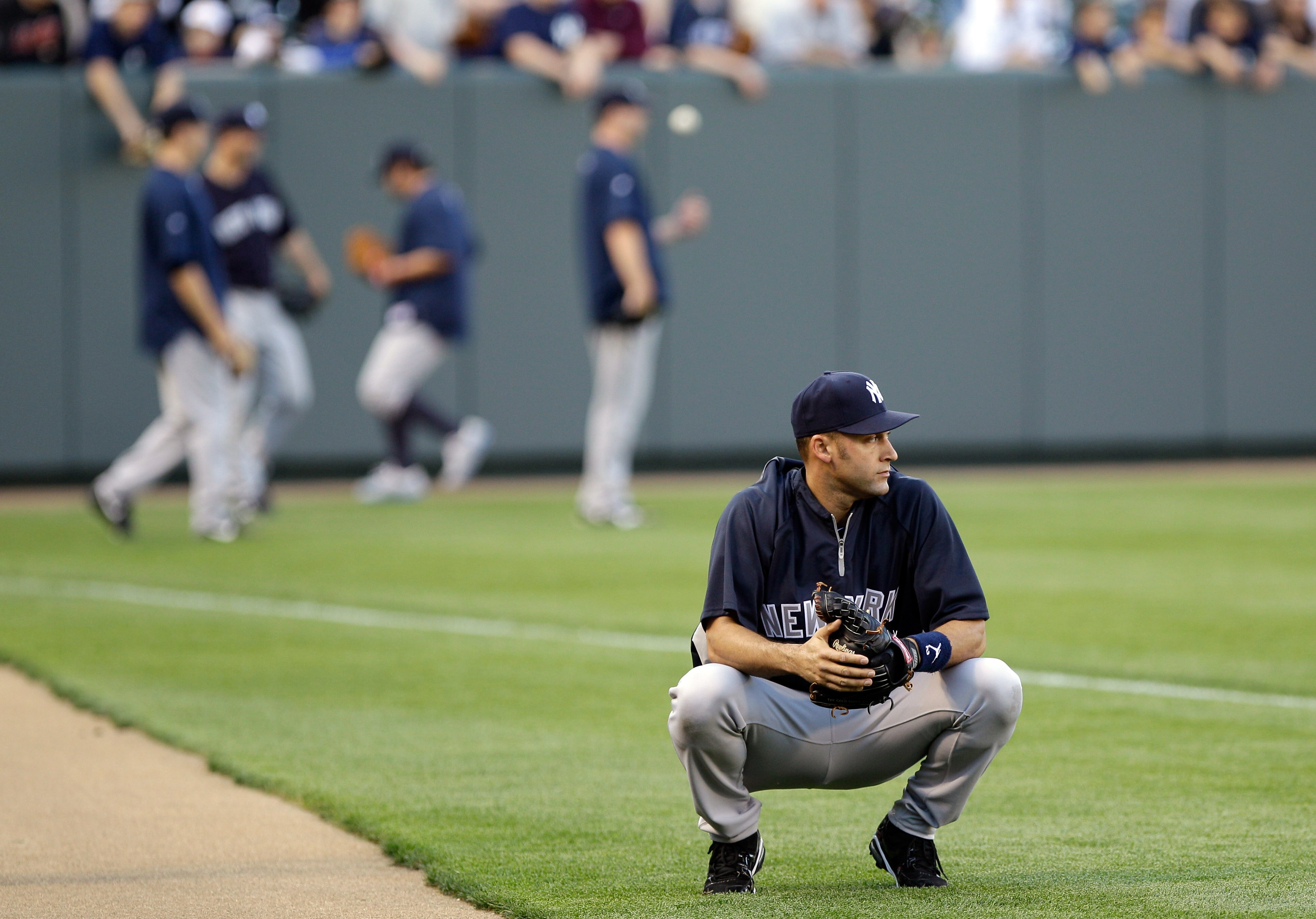 BALTIMORE, MD - APRIL 23:  Derek Jeter #2 of the New York Yankees before the Yankees game against the Baltimore Orioles at Oriole Park at Camden Yards on April 23, 2011 in Baltimore, Maryland.  (Photo by Rob Carr/Getty Images)