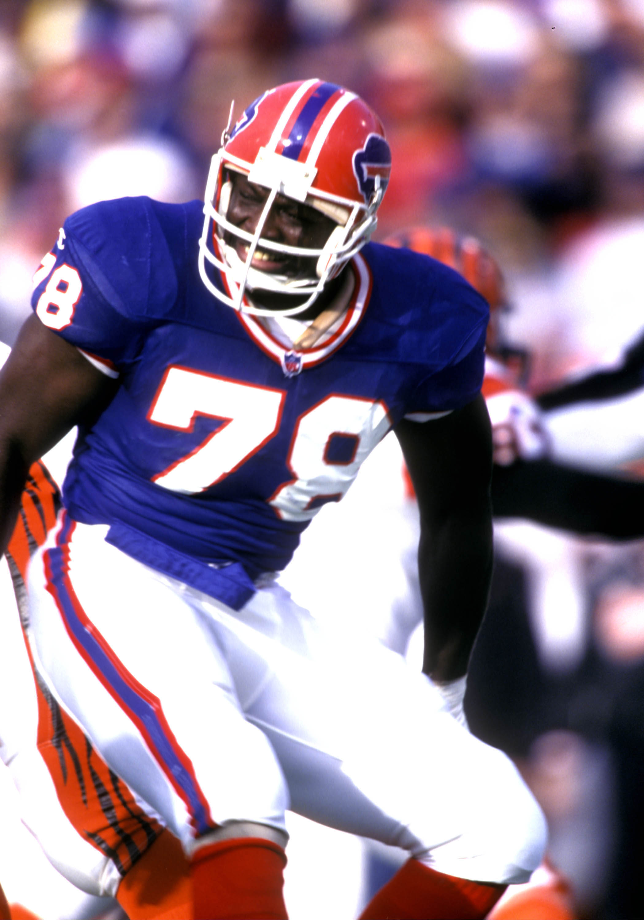 Bruce Smith, defensive end, Buffalo Bills.  (Photo by Al Messerschmidt/Getty Images)