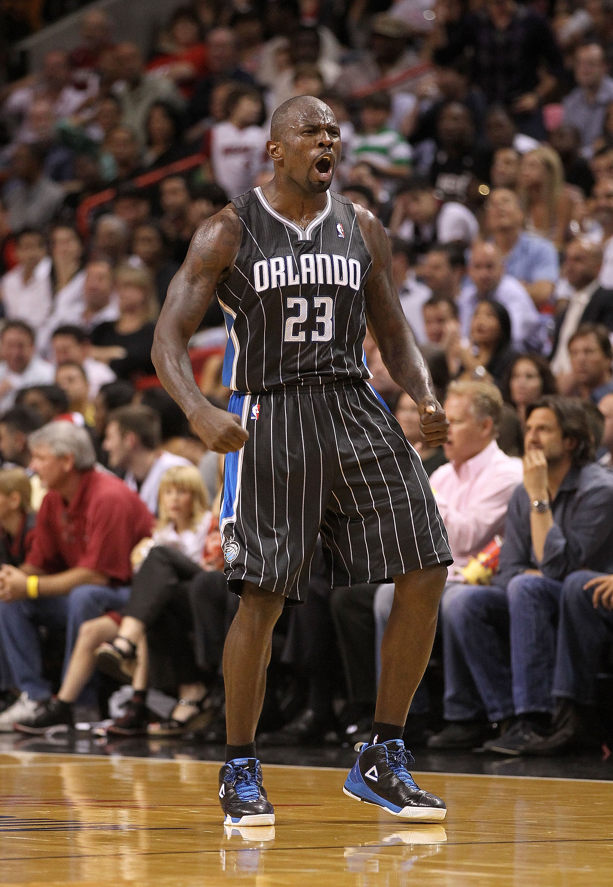 MIAMI, FL - MARCH 03:  Jason Richardson #23 of the Orlando Magic reacts after a 3 pointer during a game against the Miami Heat at American Airlines Arena on March 3, 2011 in Miami, Florida. NOTE TO USER: User expressly acknowledges and agrees that, by dow