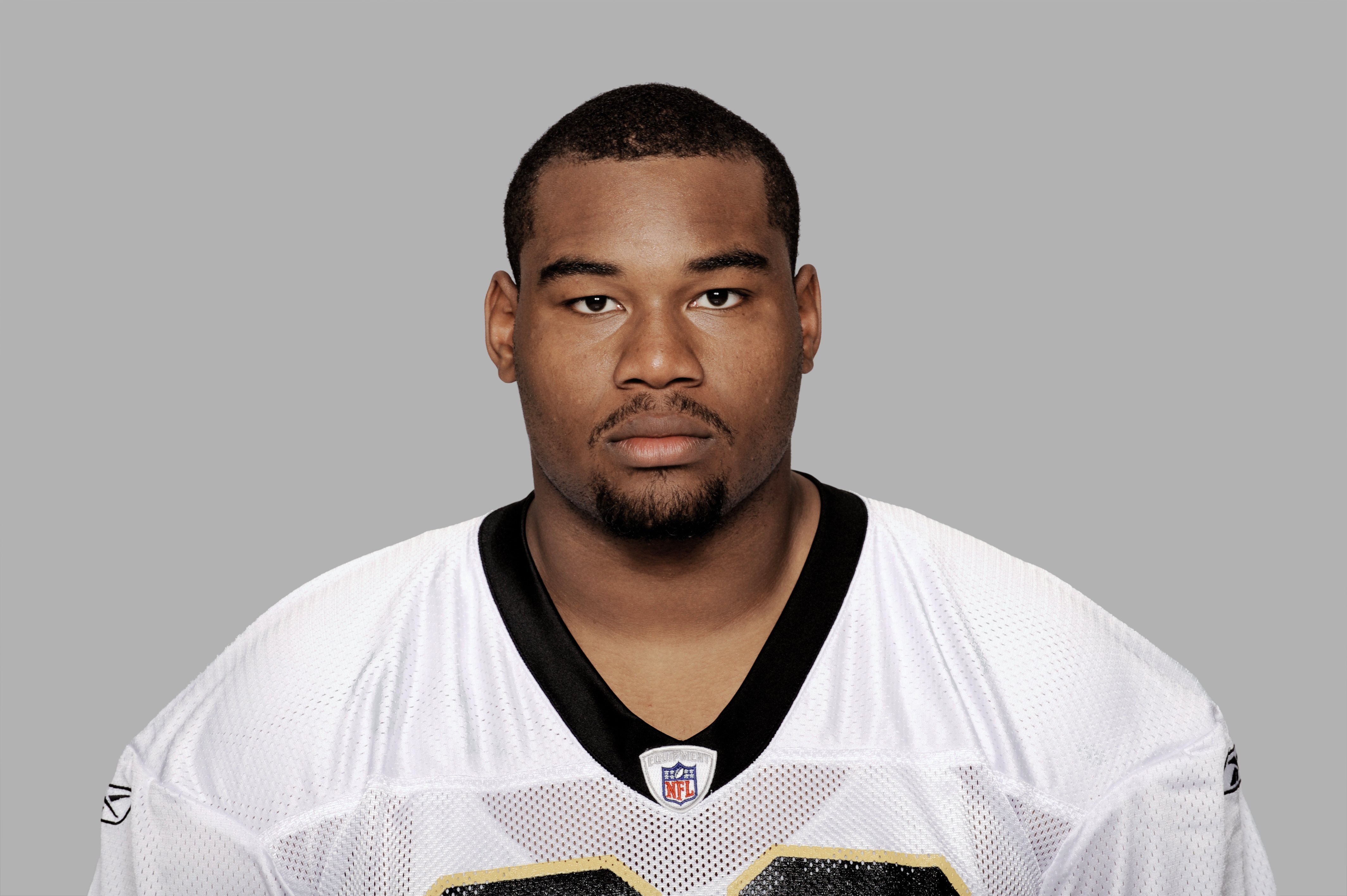 NEW ORLEANS - 2008:  Jahri Evans of the New Orleans Saints poses for his 2008 NFL headshot at photo day in New Orleans, Louisiana.  (Photo by Getty Images)