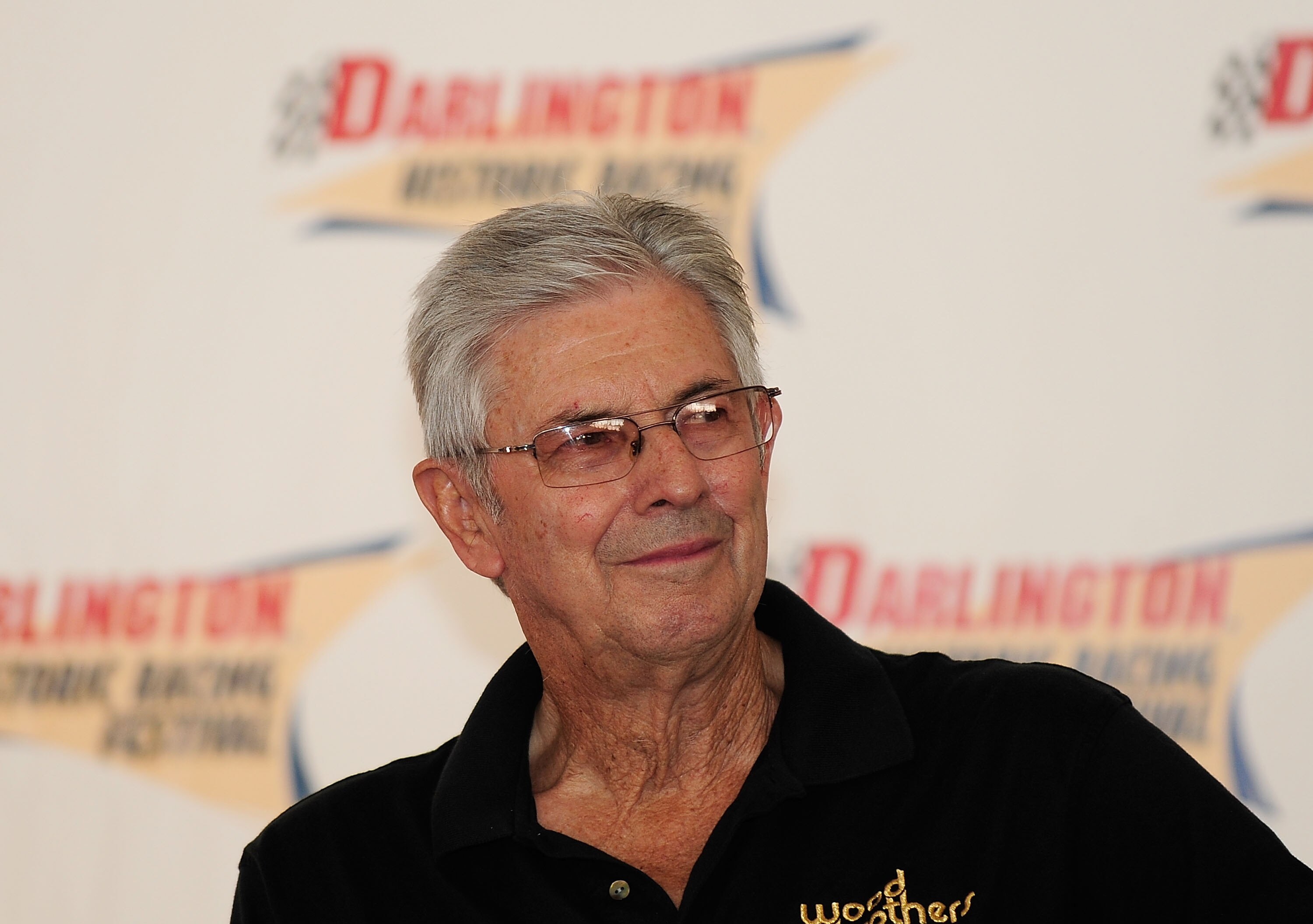 DARLINGTON, SC - SEPTEMBER 25:  NASCAR legend Leonard Wood speaks with fans during the Darlington Historic Racing Festival at Darlington Raceway on September 25, 2010 in Darlington, South Carolina.  (Photo by Rusty Jarrett/Getty Images)