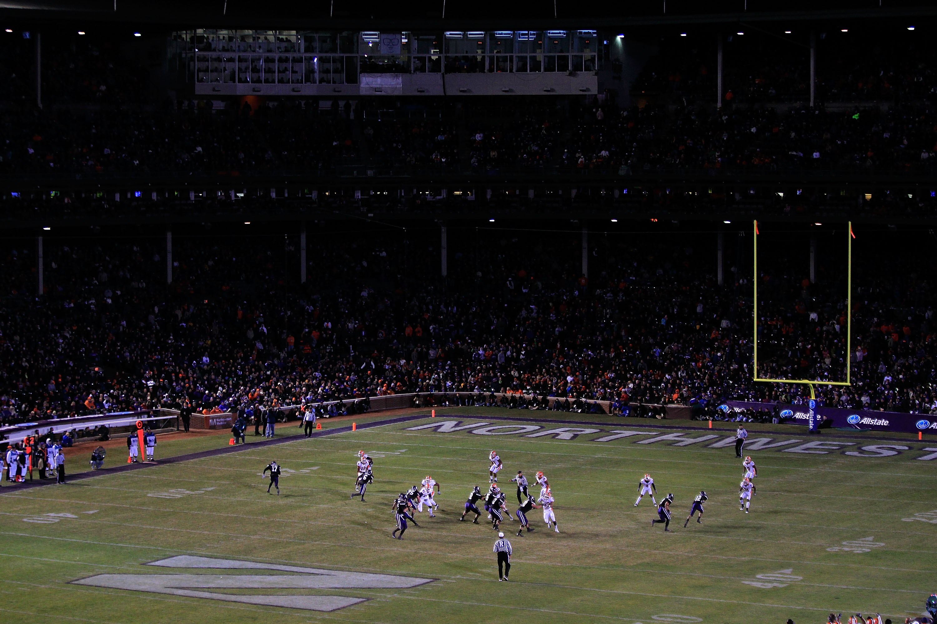 CHICAGO, IL - NOVEMBER 20: A general view as the Northwestern Wildcats take on the Illinois Fighting Illini during a game played at Wrigley Field on November 20, 2010 in Chicago, Illinois. Illinois defeated Northwestern 48-27. (Photo by Jonathan Daniel/Ge