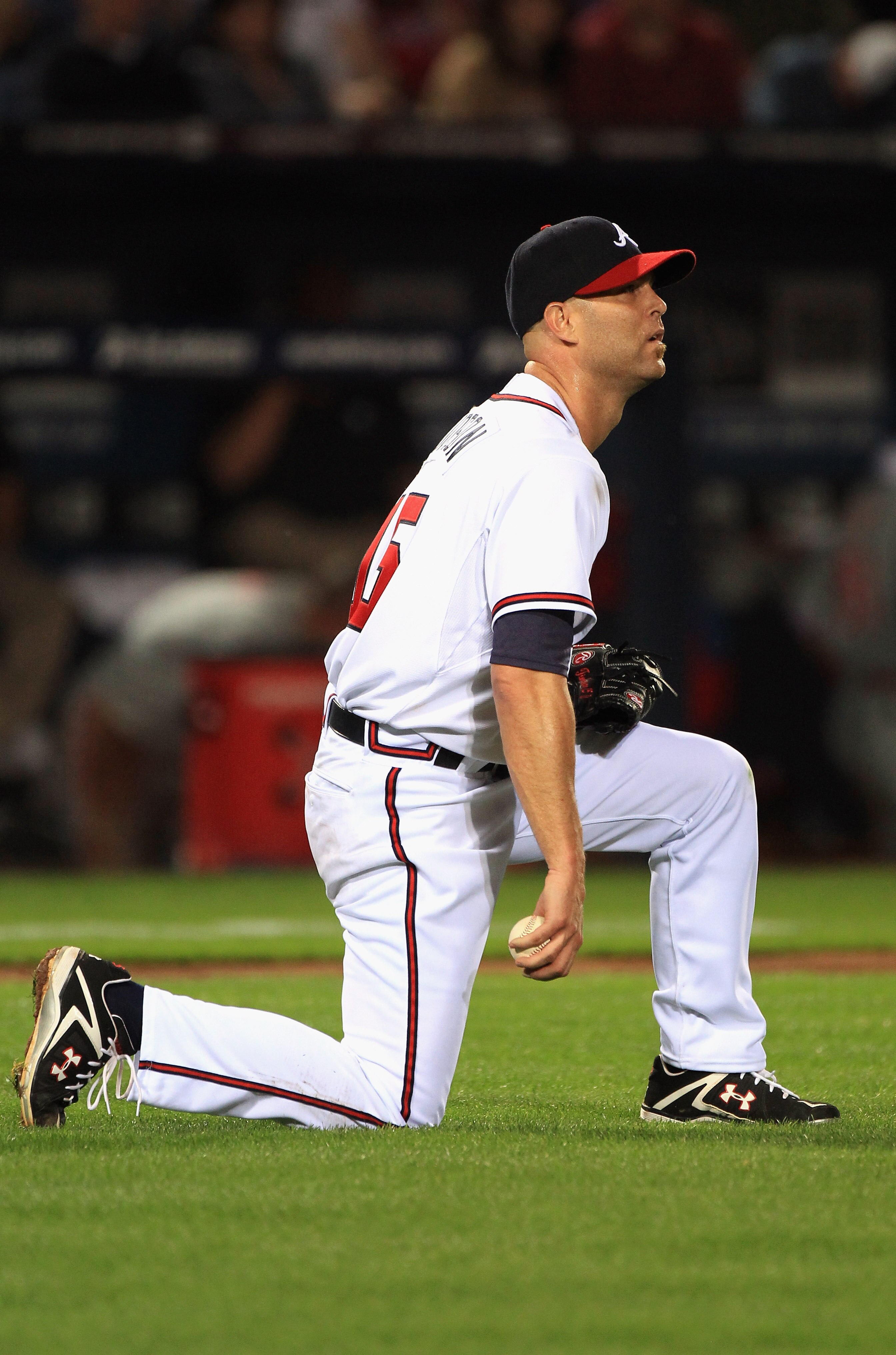 ATLANTA, GA - APRIL 08:  Tim Hudson #15 of the Atlanta Braves during their opening day game against the Philadephia Phillies at Turner Field on April 8, 2011 in Atlanta, Georgia.  (Photo by Streeter Lecka/Getty Images)