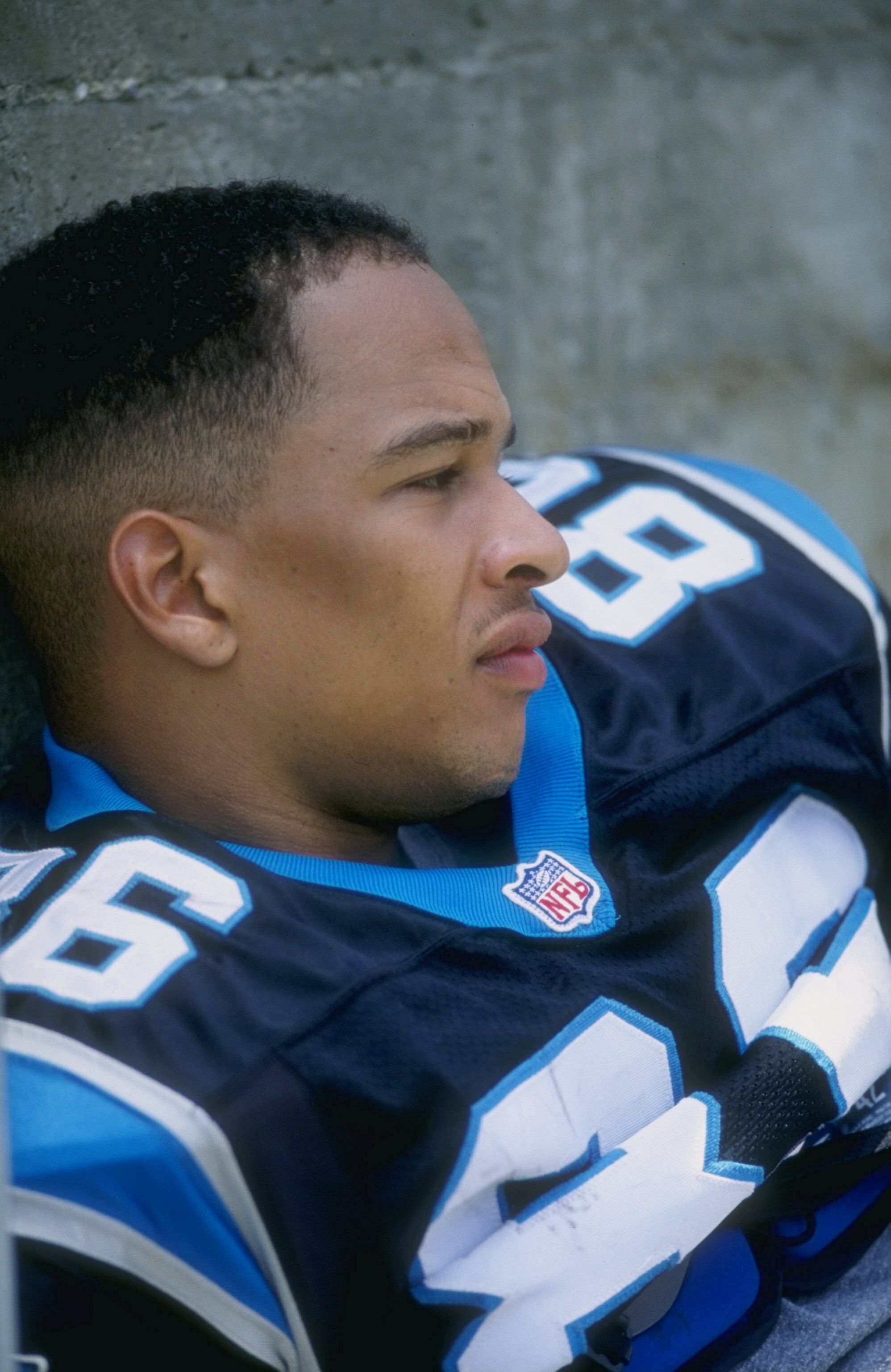 21 May 1997:  Rae Carruth #84 of the Carolina Panthers at the L.A. Coliseum in Los Angeles, California. Mandatory Credit: Elsa Hasch  /Allsport