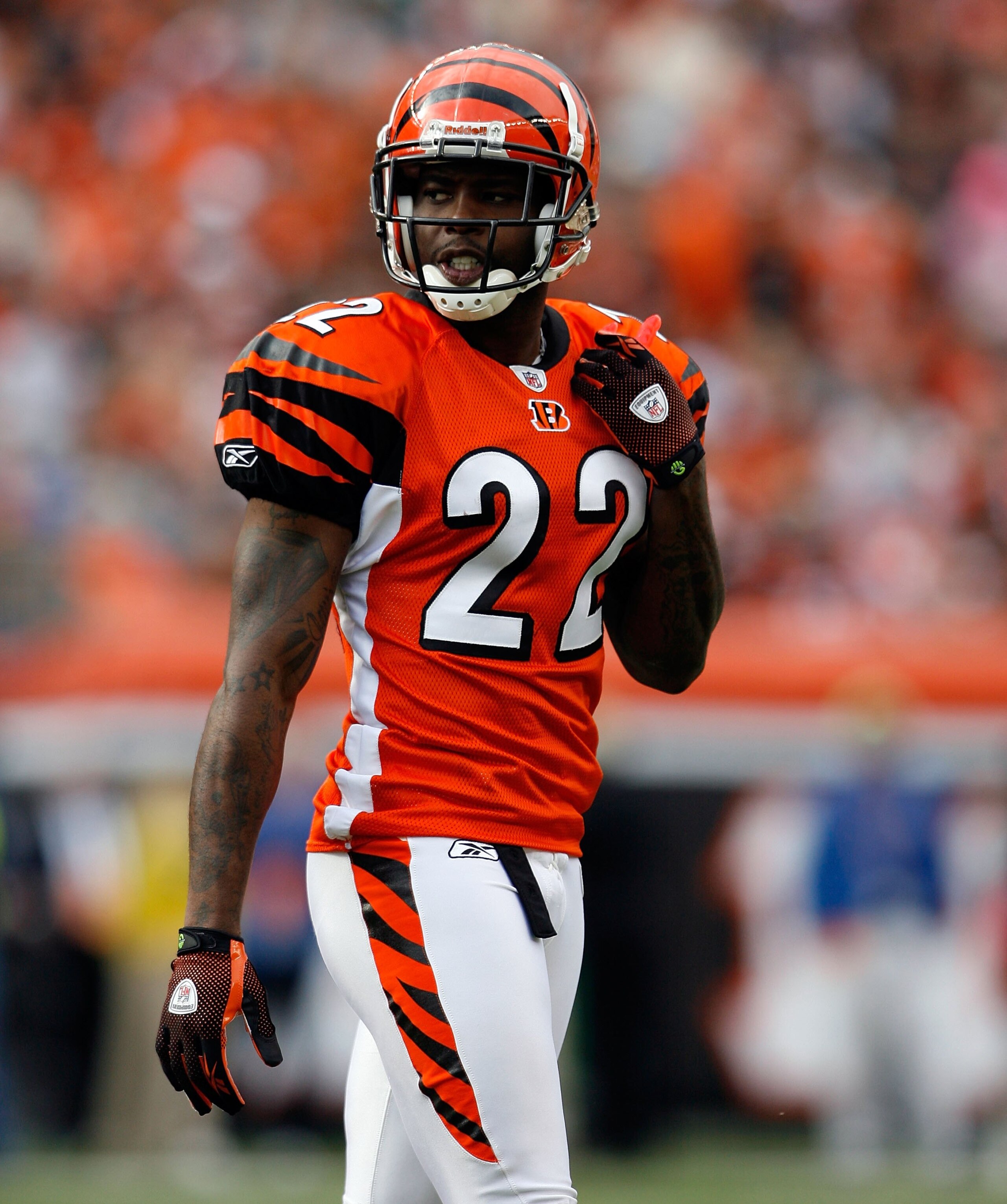 CINCINNATI - NOVEMBER 29:  Johnathan Joseph #22 of the Cincinnati Bengals looks on during the NFL game against the Cleveland Browns at Paul Brown Stadium on November 29, 2009 in Cincinnati, Ohio.  (Photo by Andy Lyons/Getty Images)