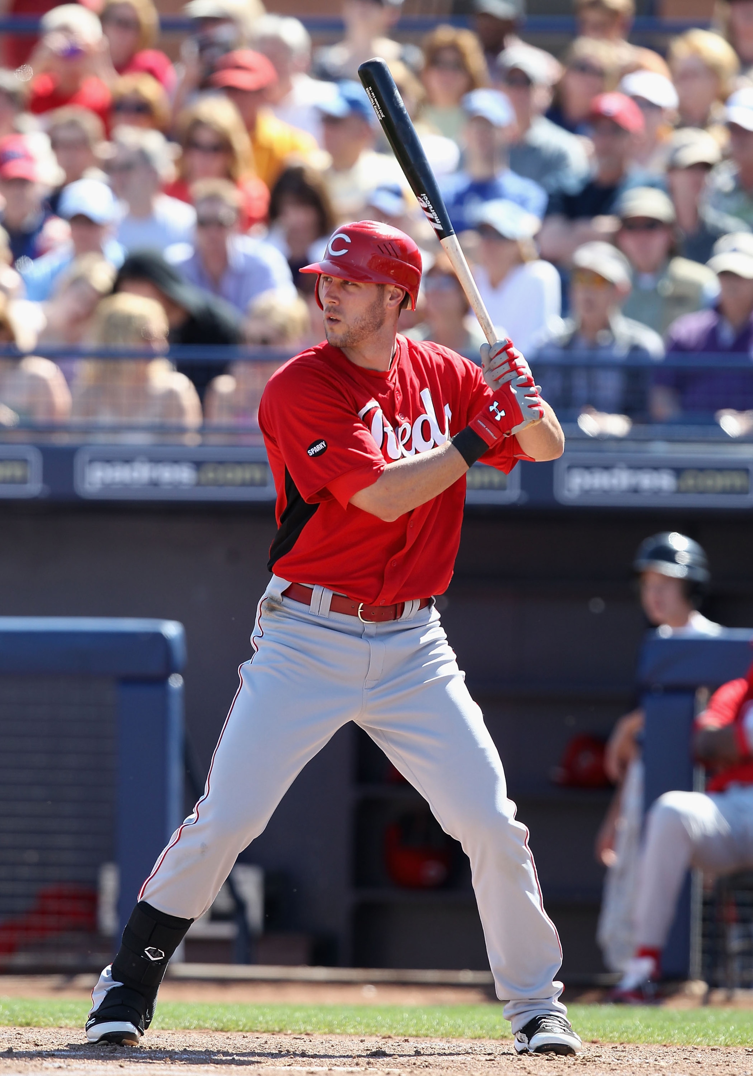 PEORIA, AZ - MARCH 04:  Jeremy Hermida #26 of the Cincinnati Reds bats against the Seattle Mariners during the spring training game at Peoria Stadium on March 4, 2011 in Peoria, Arizona.  (Photo by Christian Petersen/Getty Images)