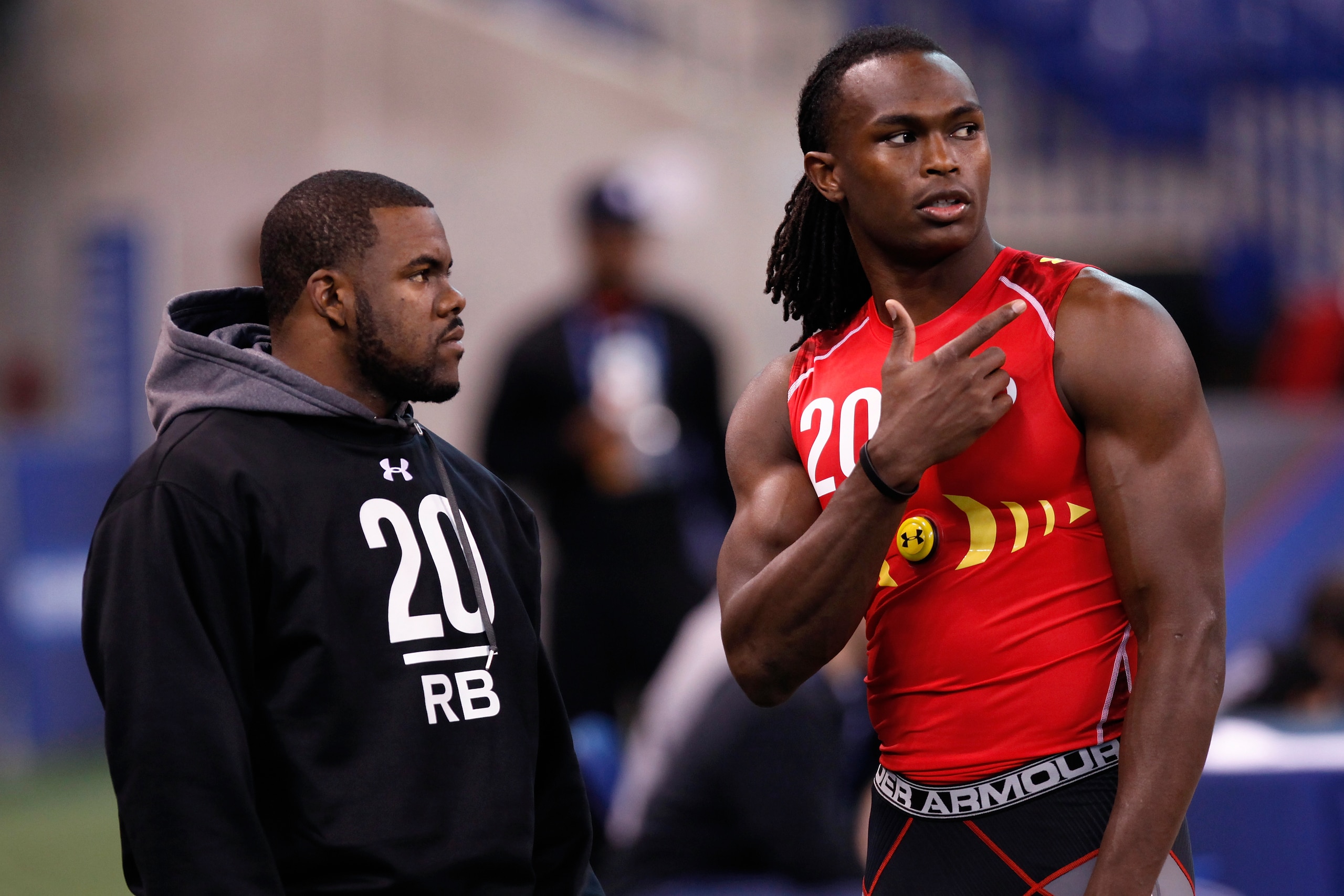 INDIANAPOLIS, IN - FEBRUARY 27: Former Alabama teammates Mark Ingram (L) and Julio Jones look on during the 2011 NFL Scouting Combine at Lucas Oil Stadium on February 27, 2011 in Indianapolis, Indiana. (Photo by Joe Robbins/Getty Images) INDIANAPOLIS, IN - FEBRUARY 27: Former Alabama teammates Mark Ingram (L) and Julio Jones look on during the 2011 NFL Scouting Combine at Lucas Oil Stadium on February 27, 2011 in Indianapolis, Indiana. (Photo by Joe Robbins/Getty Images)