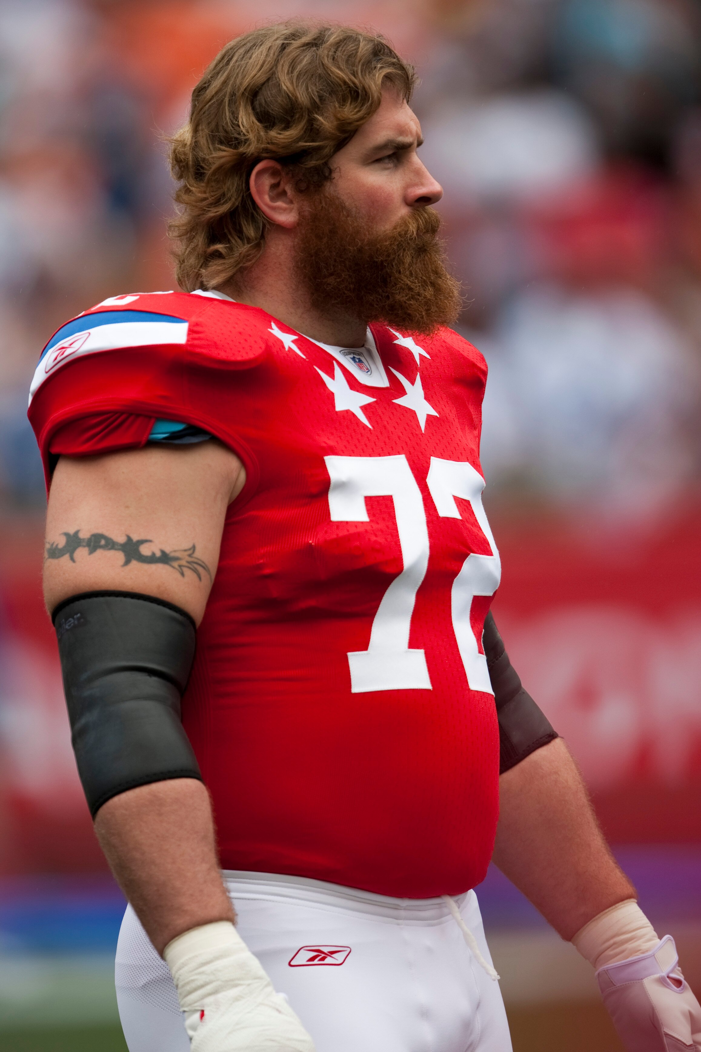 HONOLULU - JANUARY 30:  Matt Light #72 of the New England Patriots stands on the field during the 2011 NFL Pro Bowl at Aloha Stadium on January 30, 2011 in Honolulu, Hawaii.  (Photo by Kent Nishimura/Getty Images)