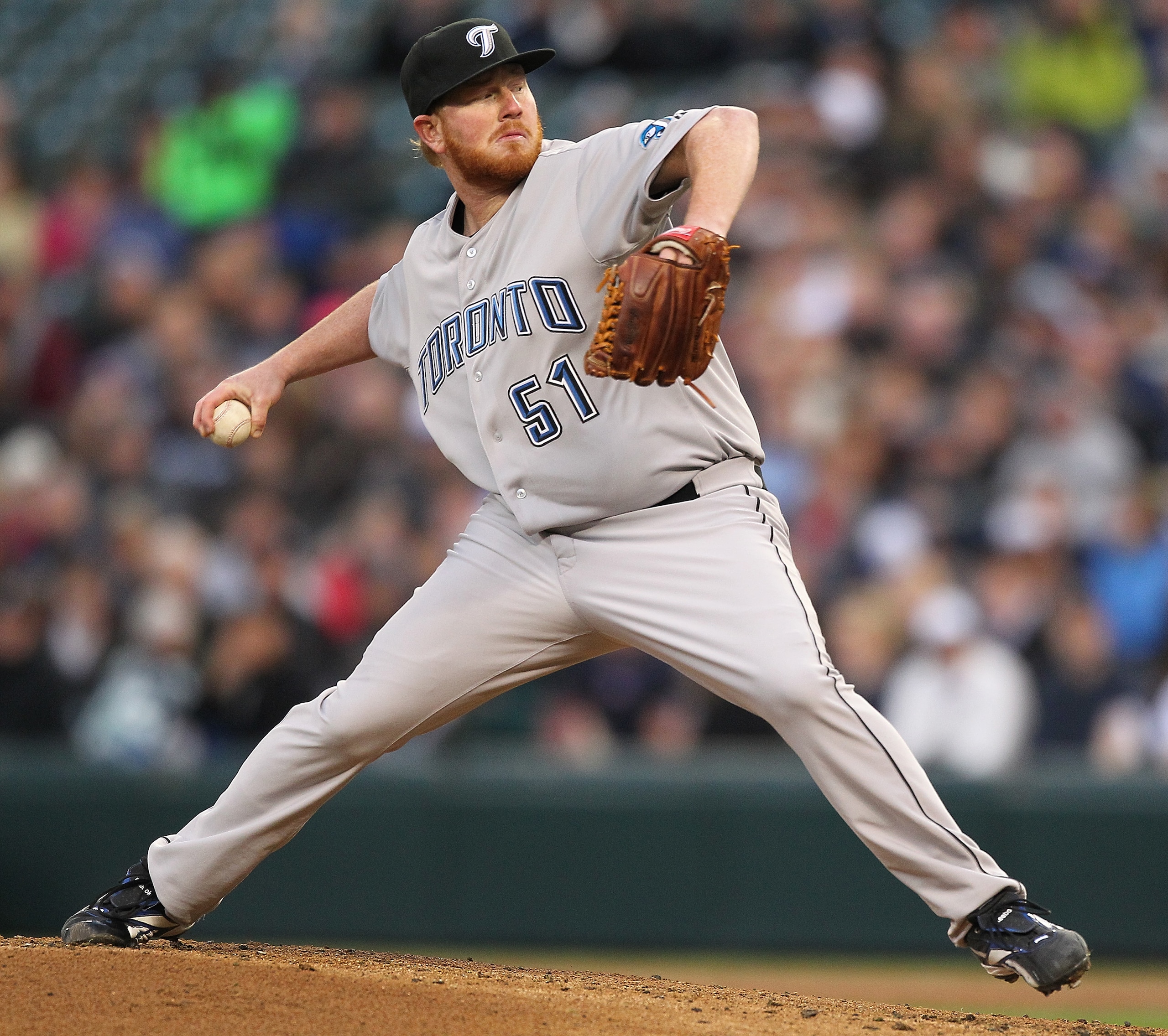 SEATTLE - APRIL 11: Starting pitcher Jesse Litsch #51 of the Toronto Blue Jays pitches against the Seattle Mariners at Safeco Field on April 11, 2011 in Seattle, Washington. (Photo by Otto Greule Jr/Getty Images) SEATTLE - APRIL 11: Starting pitcher Jesse Litsch #51 of the Toronto Blue Jays pitches against the Seattle Mariners at Safeco Field on April 11, 2011 in Seattle, Washington. (Photo by Otto Greule Jr/Getty Images)